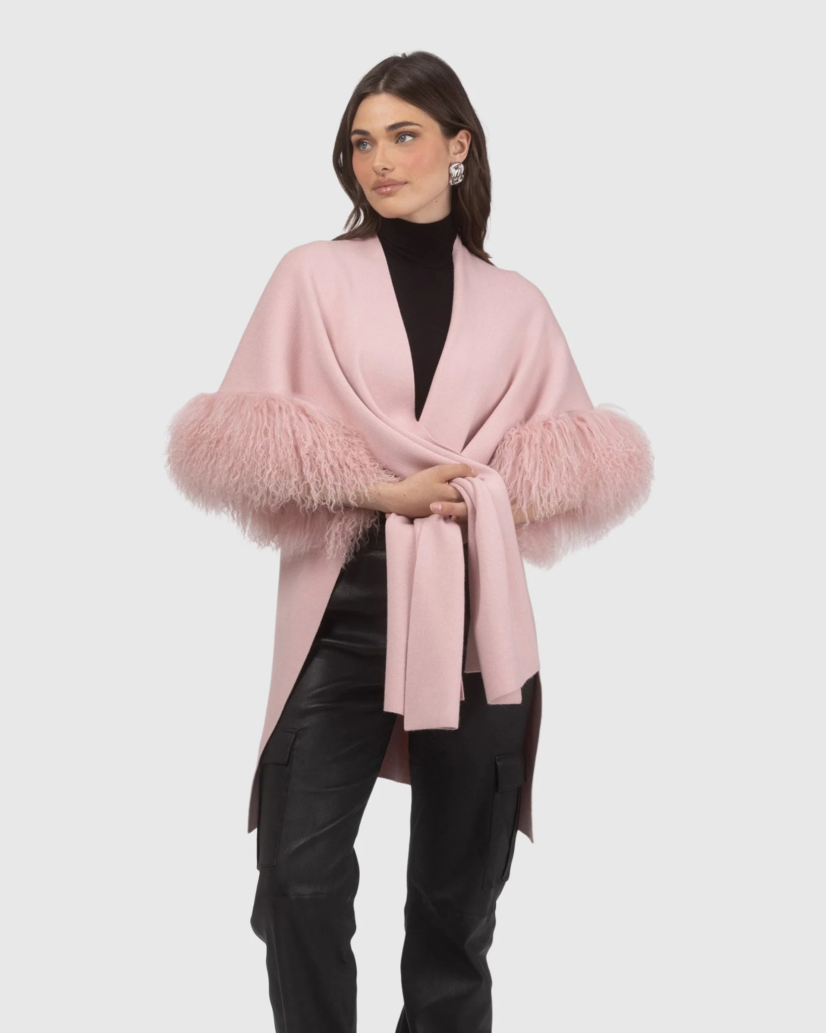 Knit Vest With Select Mongolian Shearling Lamb Trim (tg) - Image 12