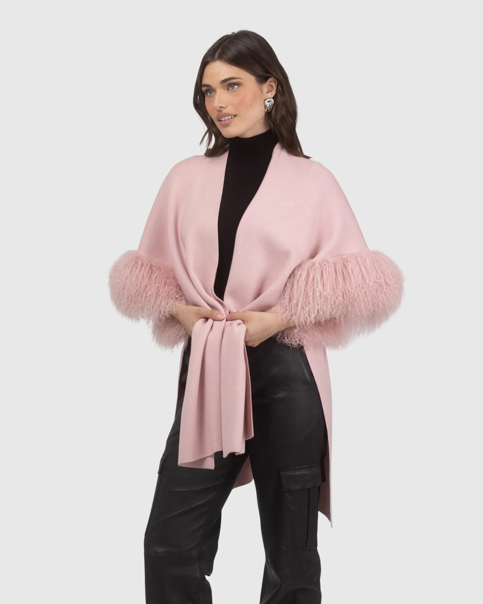 Knit Vest With Select Mongolian Shearling Lamb Trim (tg) - Image 13