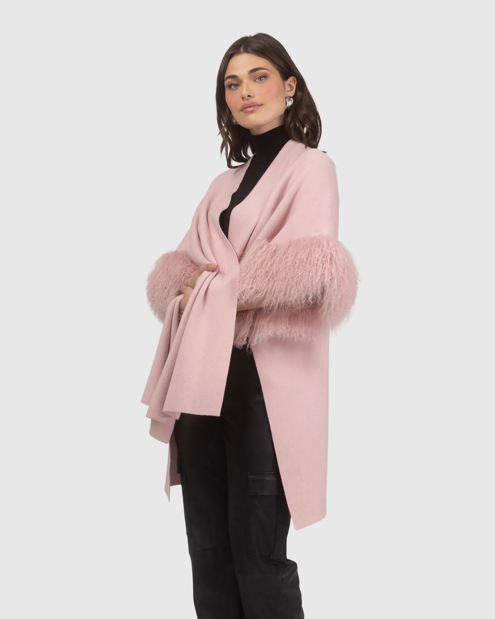 Knit Vest With Select Mongolian Shearling Lamb Trim (tg) - Image 14