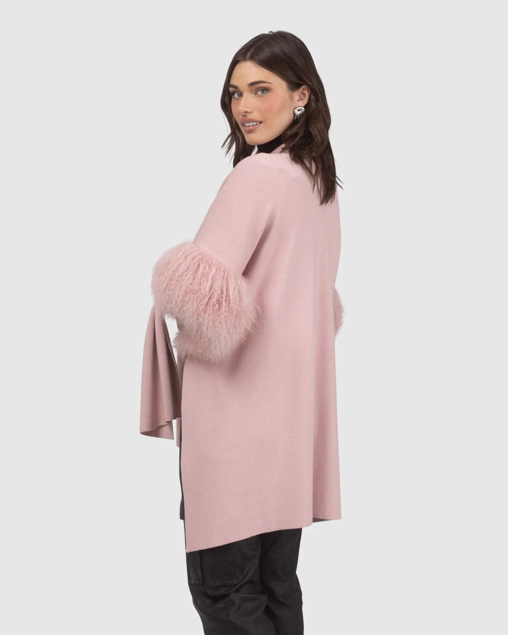Knit Vest With Select Mongolian Shearling Lamb Trim (tg) - Image 15