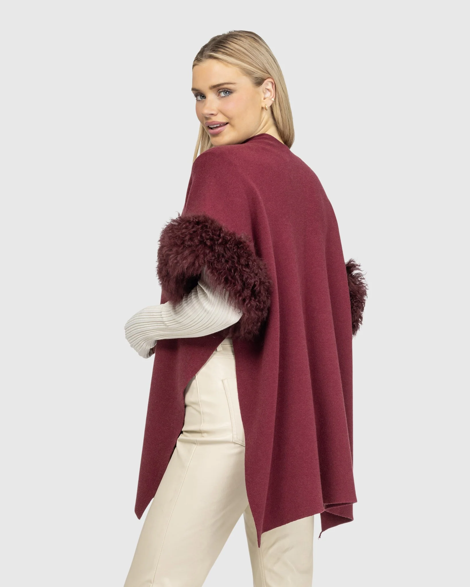 Knit Vest With Select Mongolian Shearling Lamb Trim (tg) - Image 20
