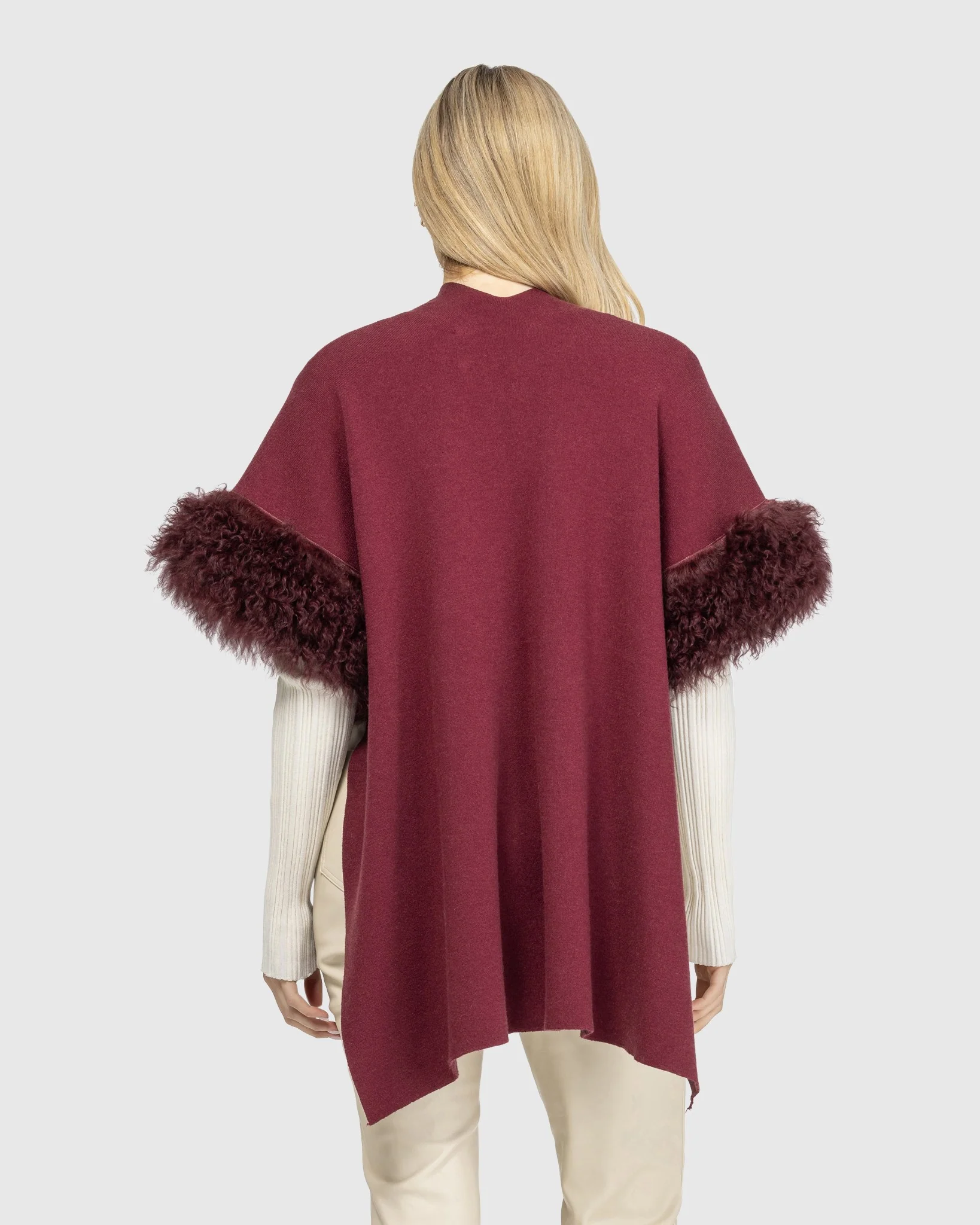 Knit Vest With Select Mongolian Shearling Lamb Trim (tg) - Image 21