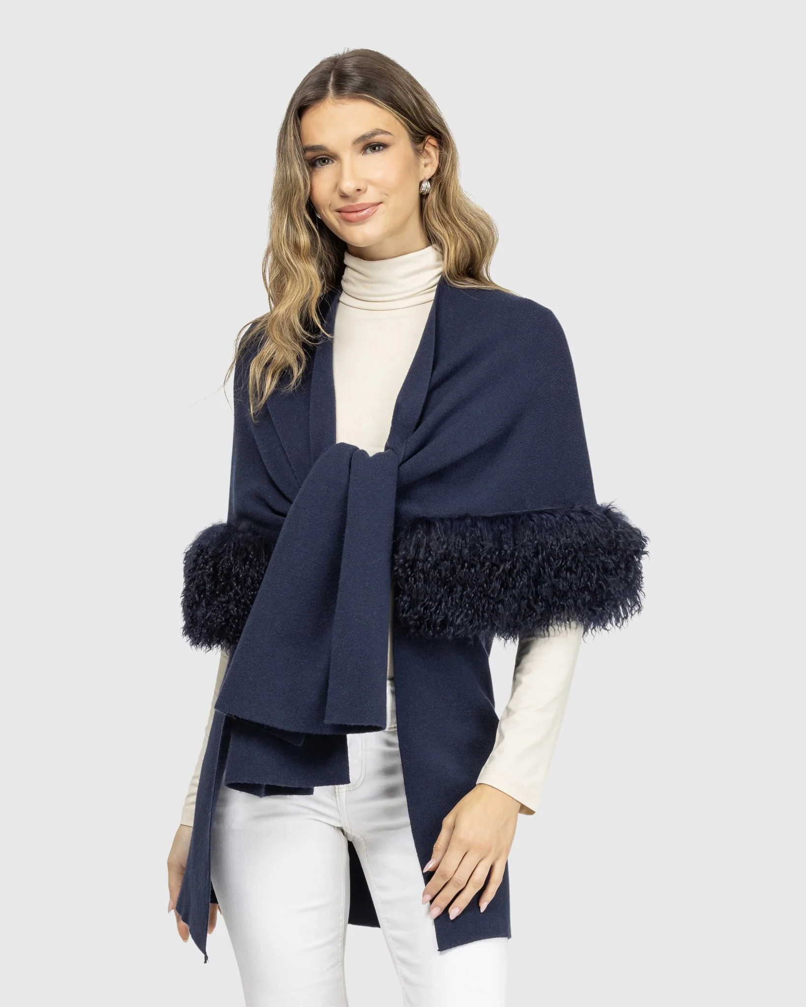 Knit Vest With Select Mongolian Shearling Lamb Trim (tg) - Image 22