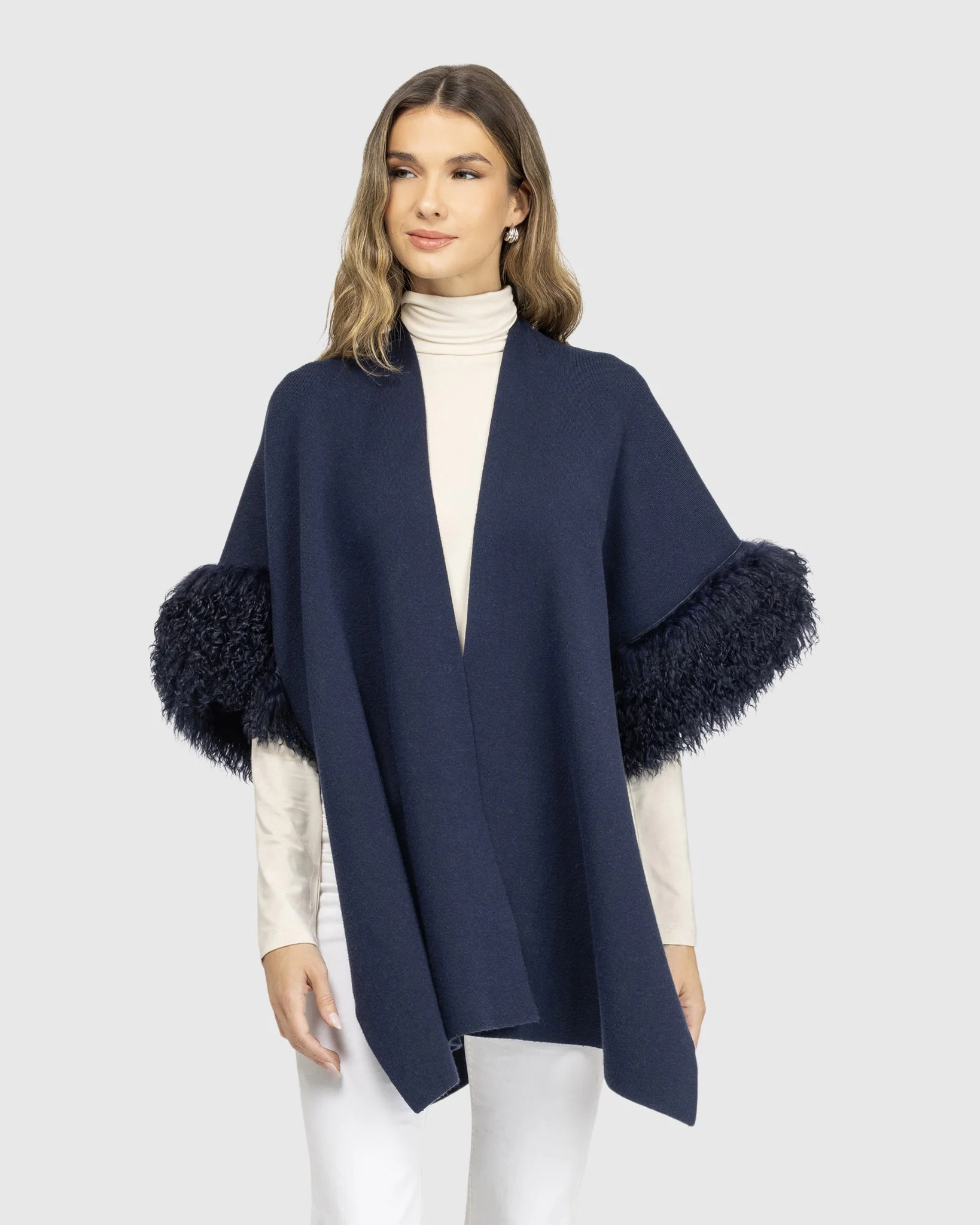 Knit Vest With Select Mongolian Shearling Lamb Trim (tg) - Image 23