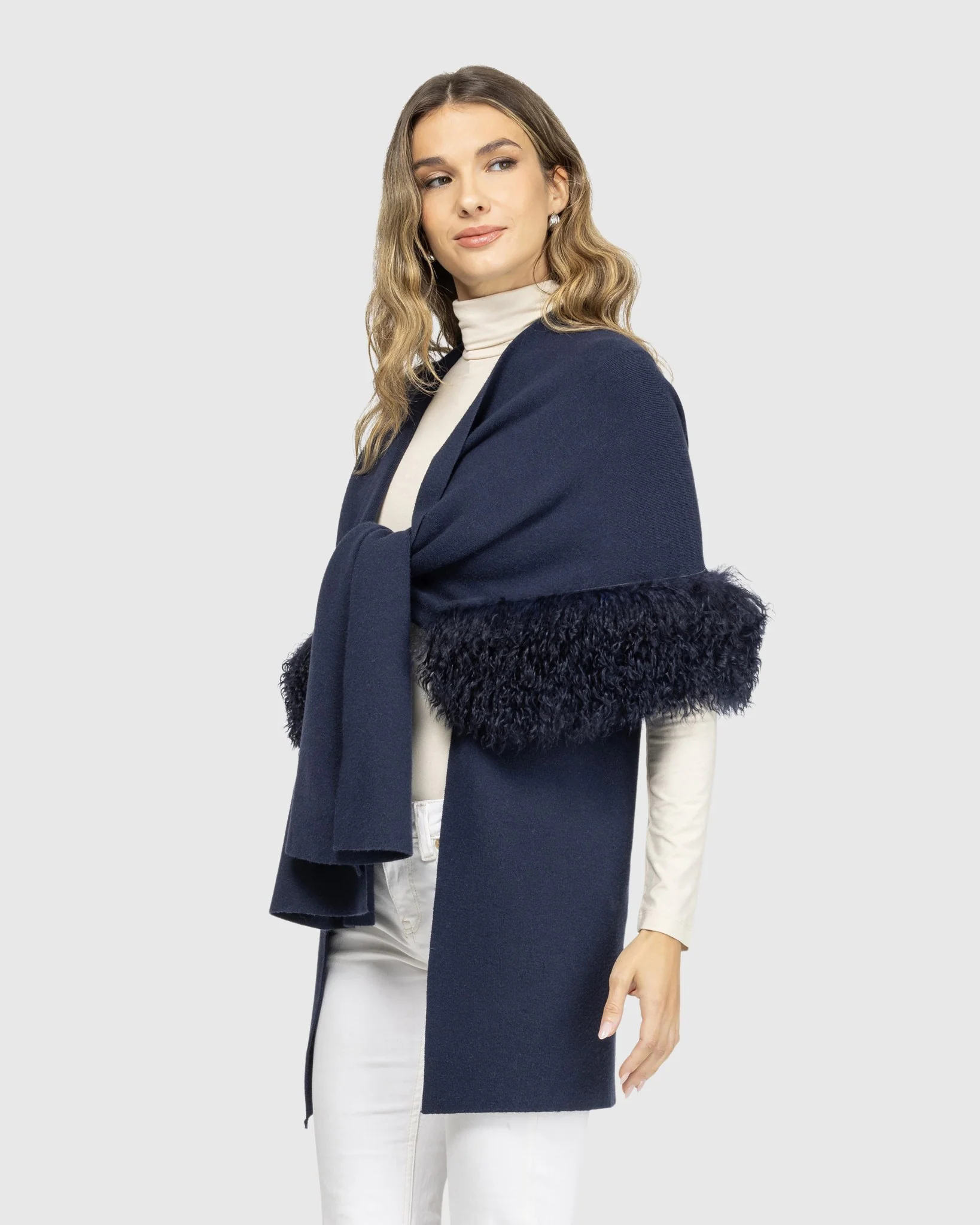 Knit Vest With Select Mongolian Shearling Lamb Trim (tg) - Image 26