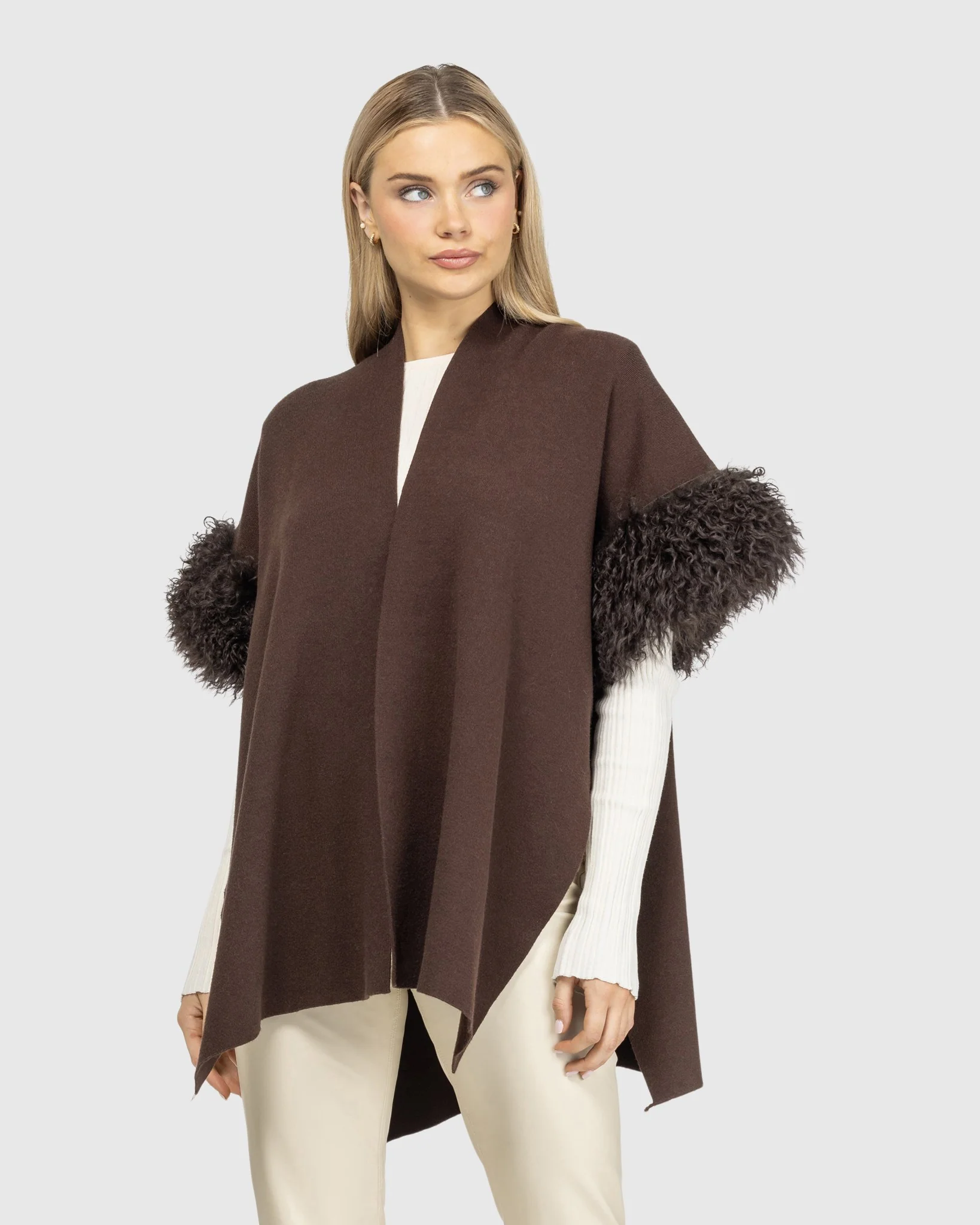 Knit Vest With Select Mongolian Shearling Lamb Trim (tg) - Image 27
