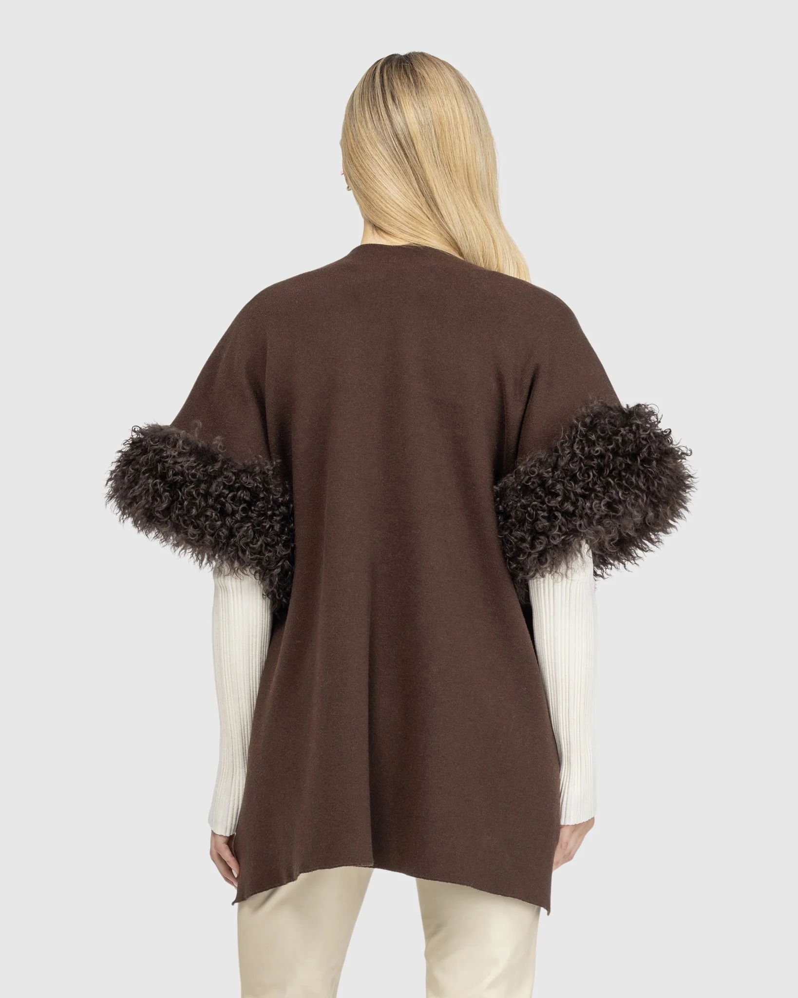 Knit Vest With Select Mongolian Shearling Lamb Trim (tg) - Image 30
