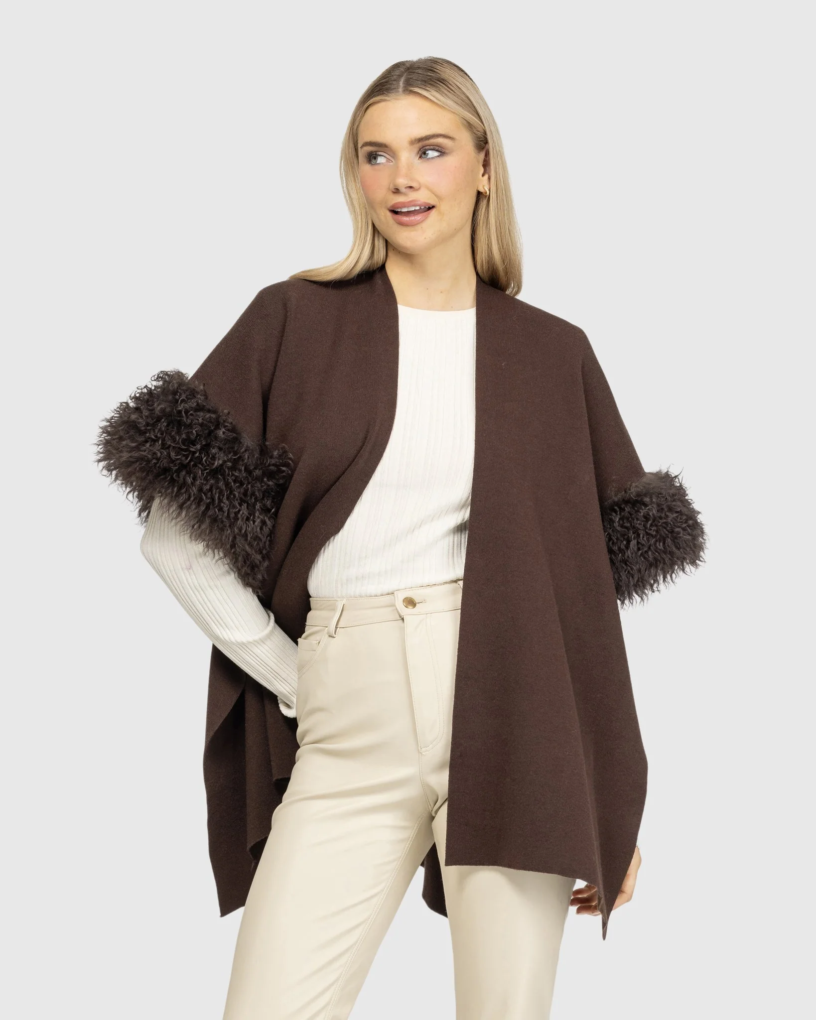 Knit Vest With Select Mongolian Shearling Lamb Trim (tg) - Image 32