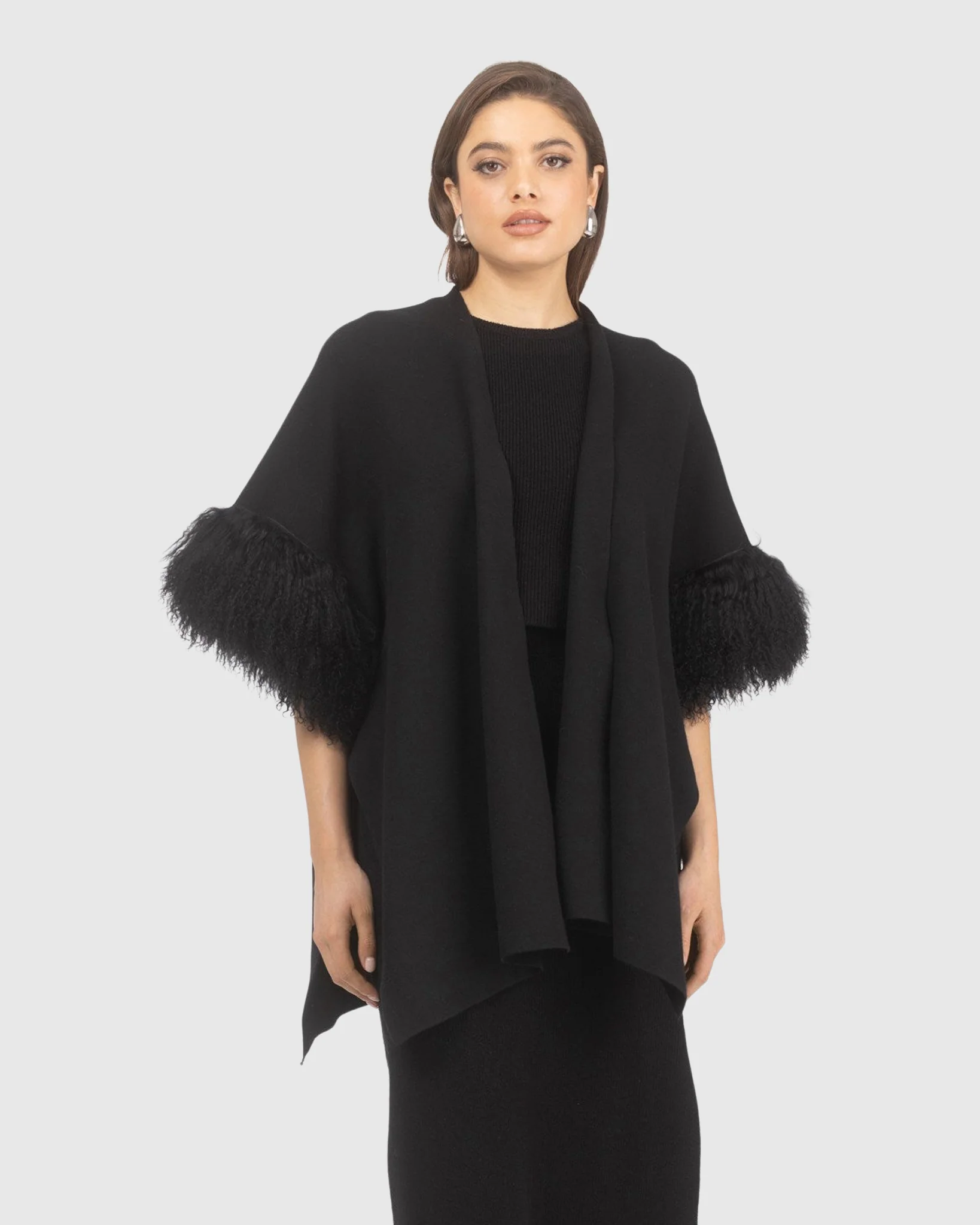 Knit Vest With Select Mongolian Shearling Lamb Trim (tg) - Image 5