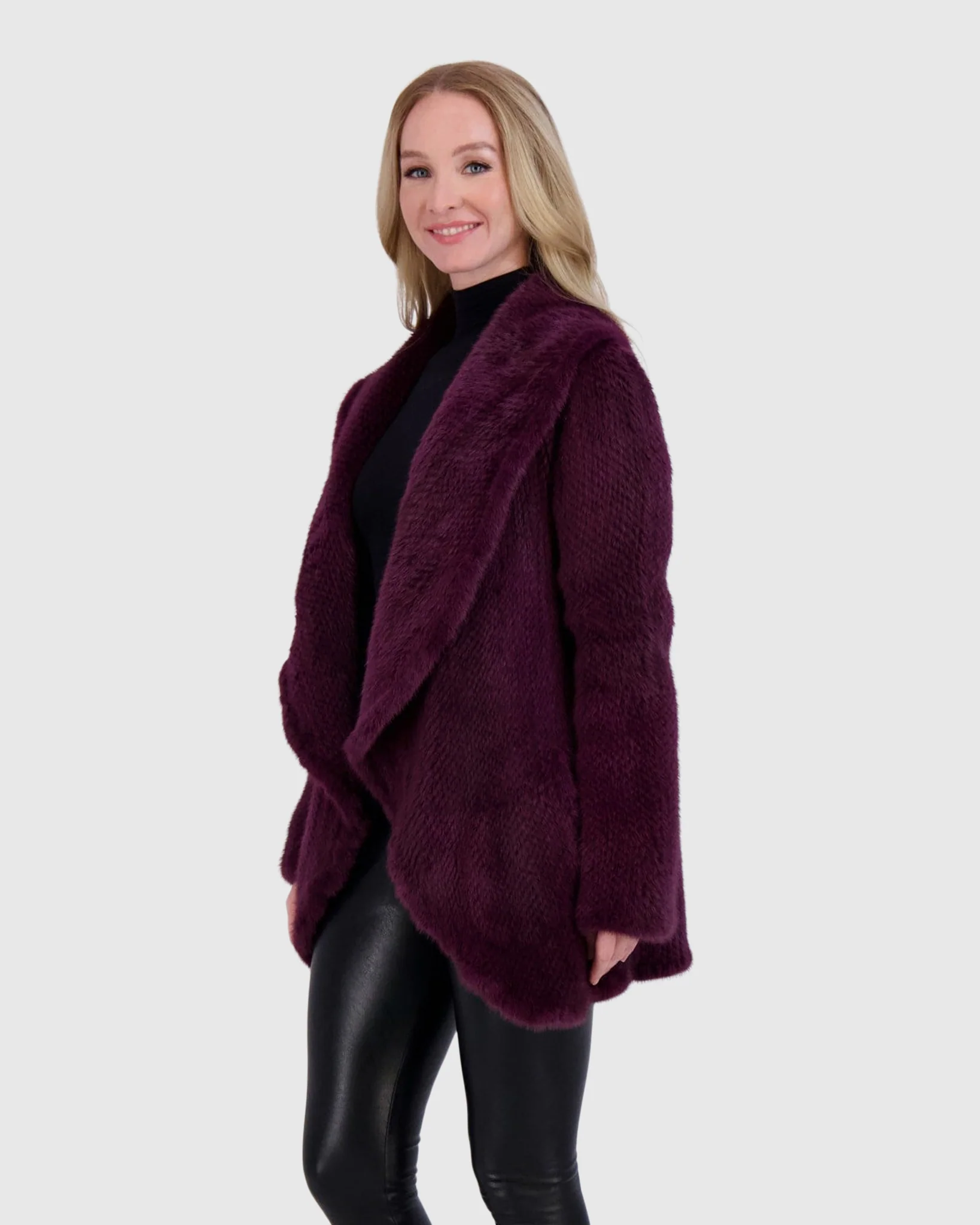 KNITTED MINK RUFFLE JACKET - Image 2