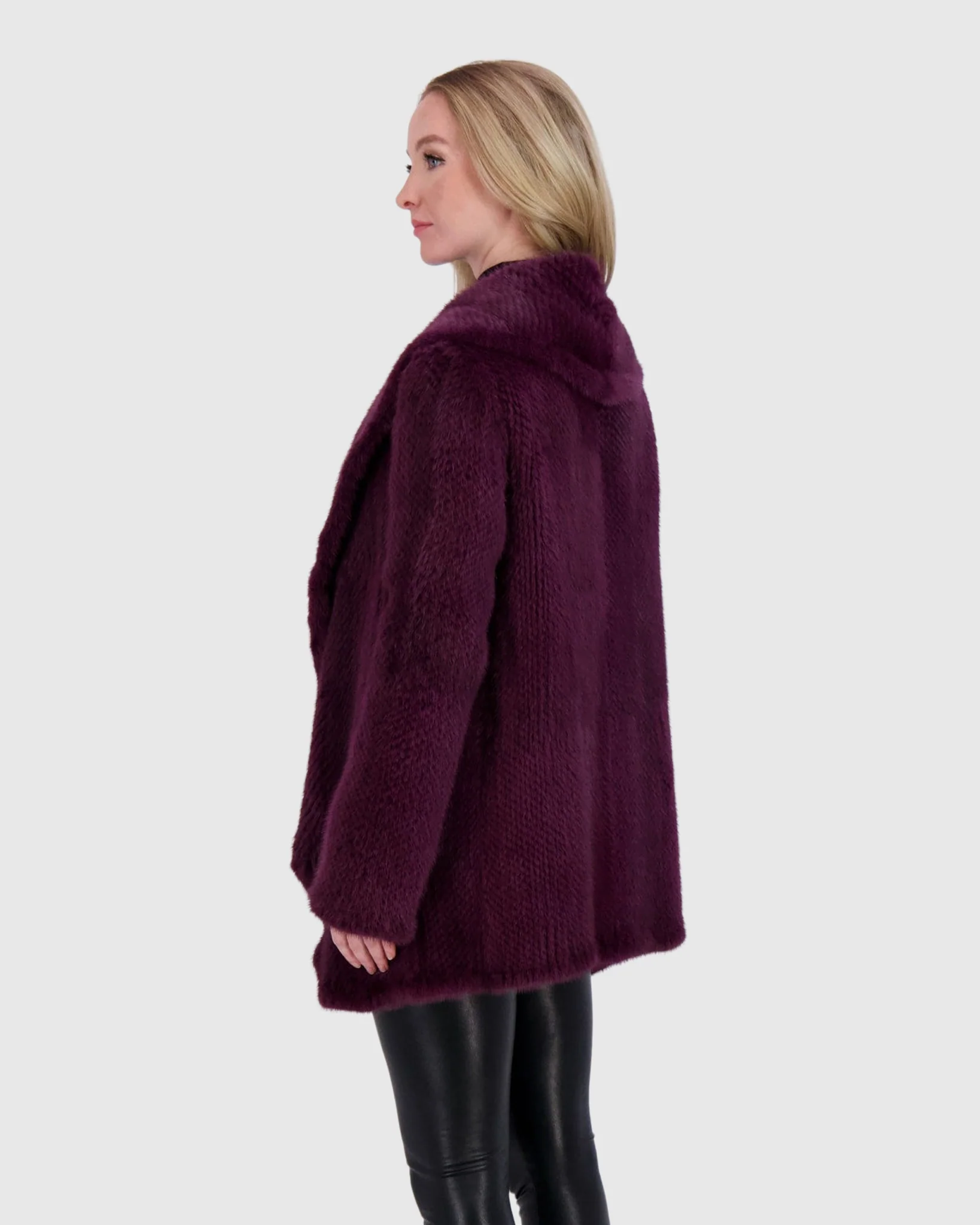 KNITTED MINK RUFFLE JACKET - Image 3