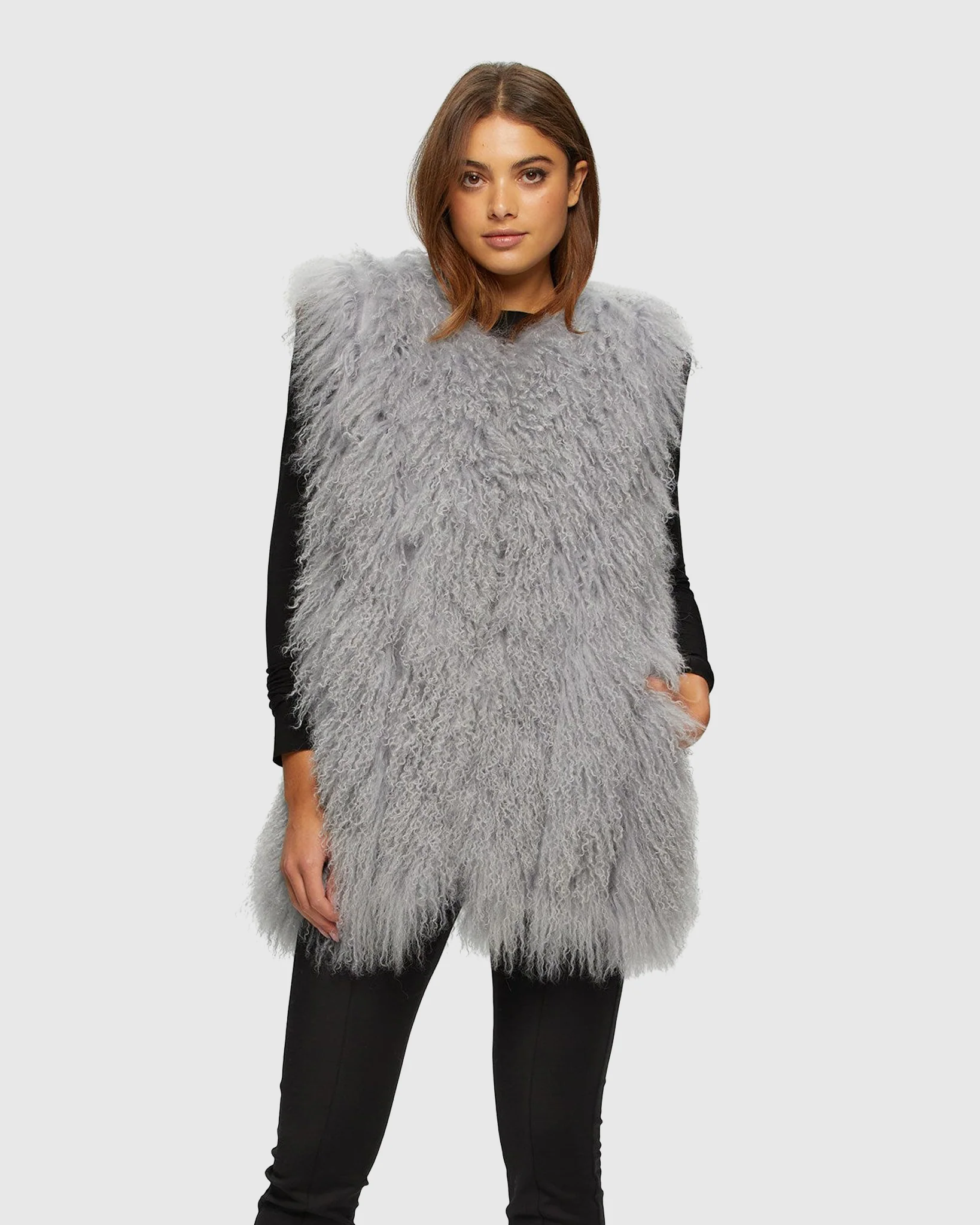 LAMB VERTICAL LAYER VEST WITH GROSGRAIN RIBBON - Image 7