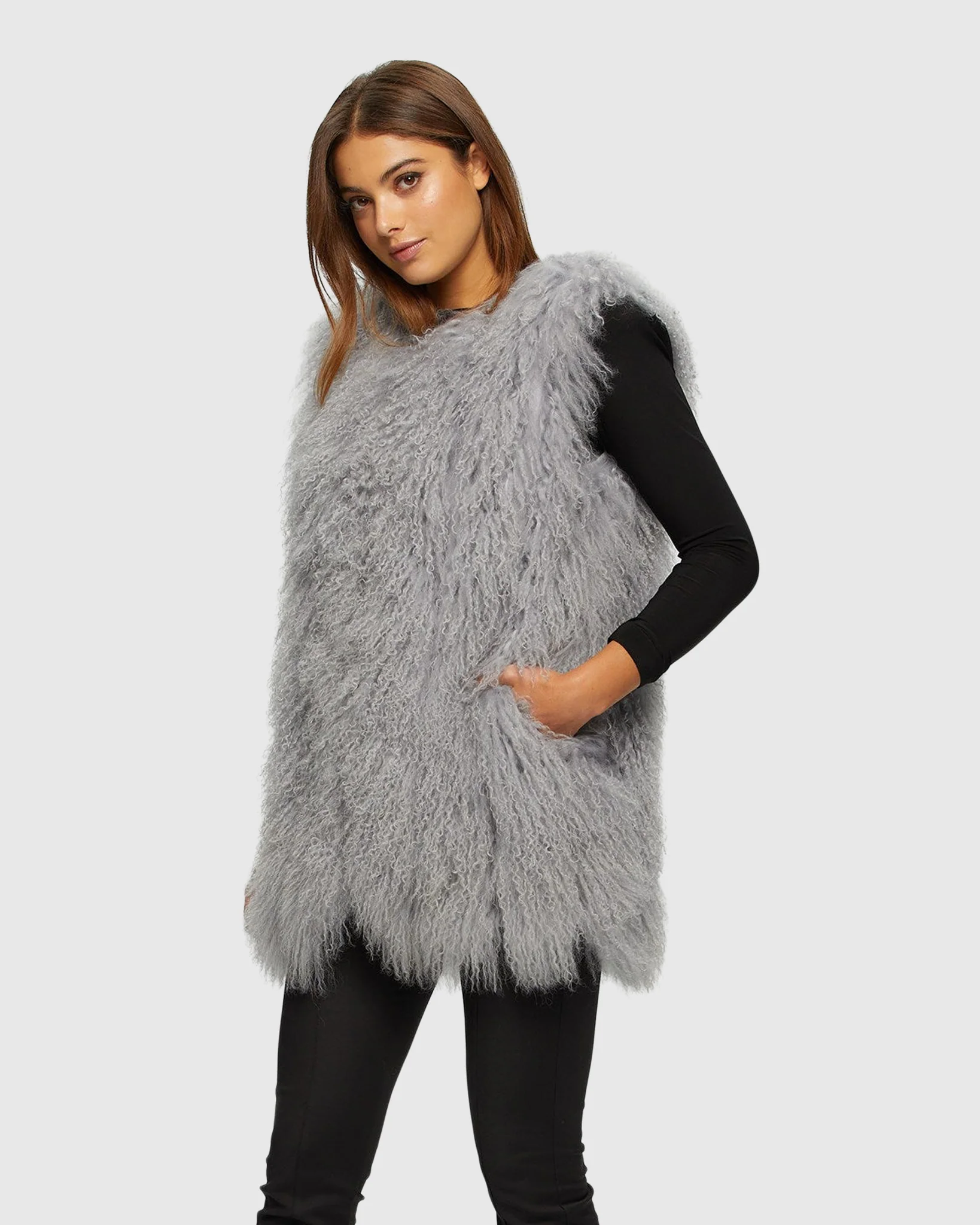 LAMB VERTICAL LAYER VEST WITH GROSGRAIN RIBBON - Image 8