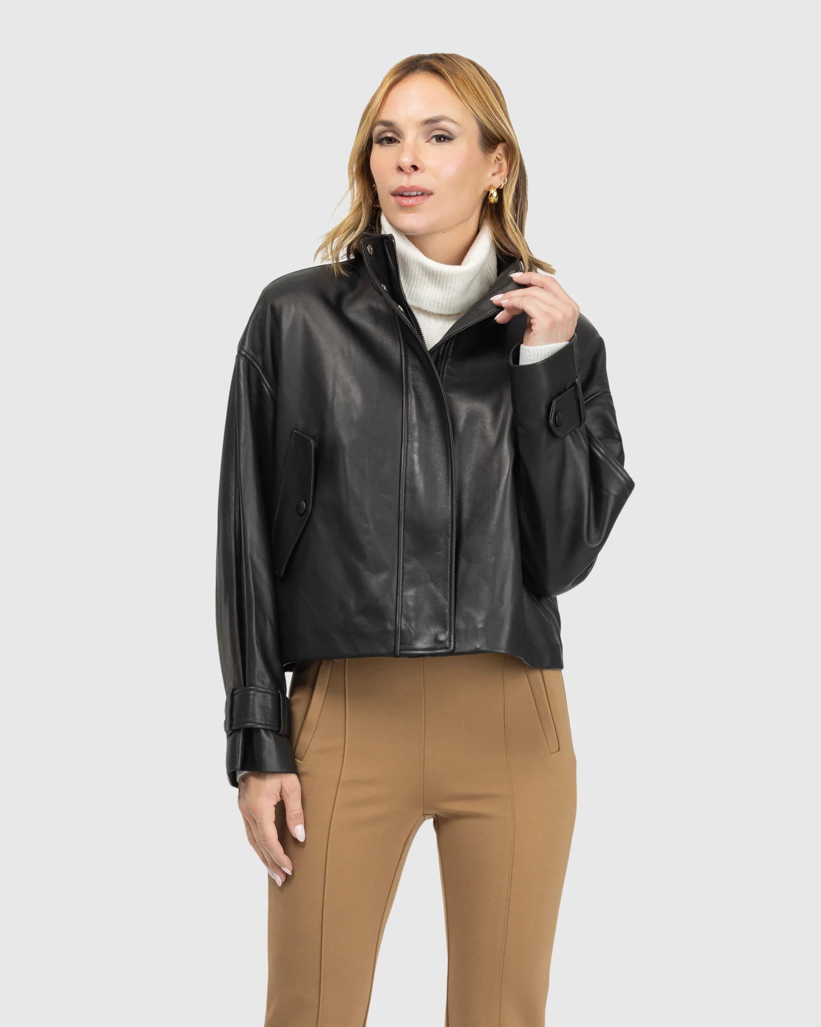 LEATHER BOMBER JACKET - Image 5