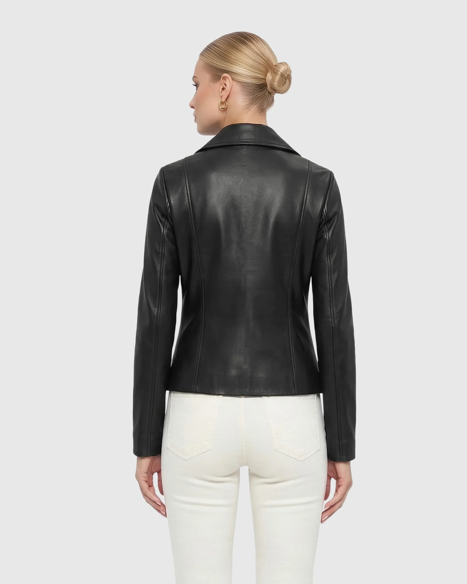 Leather Moto Zip Jacket - Image 3