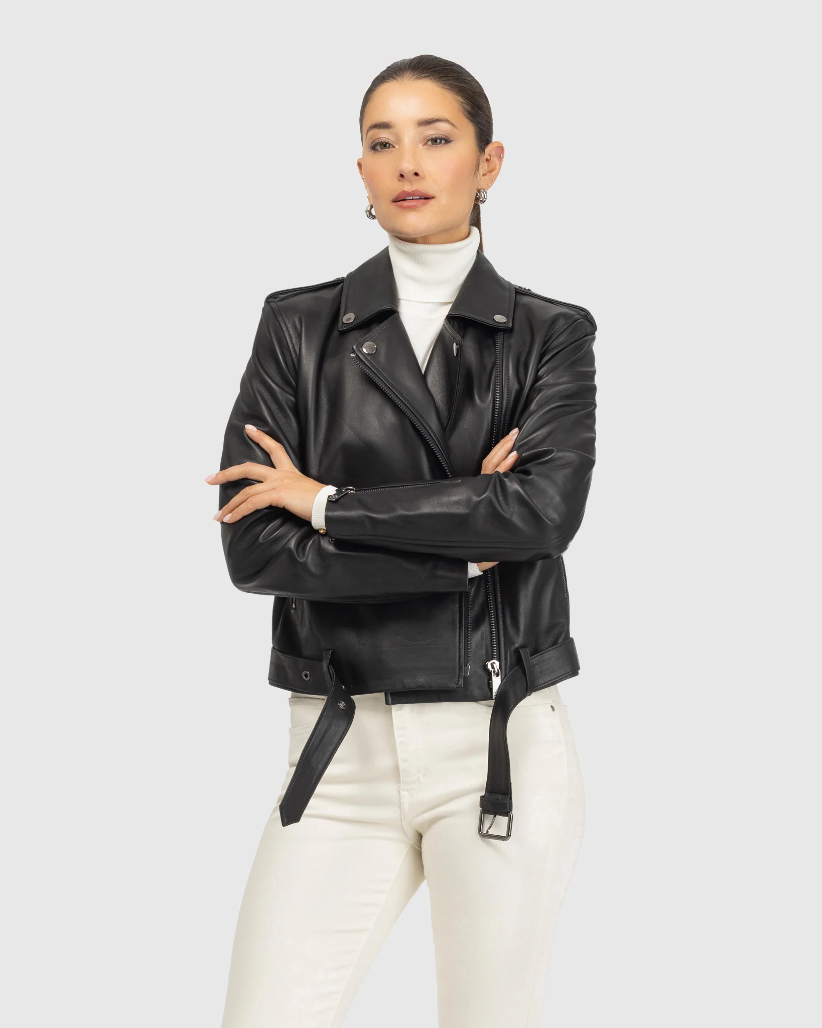 LEATHER MOTO ZIP JACKET - Image 6