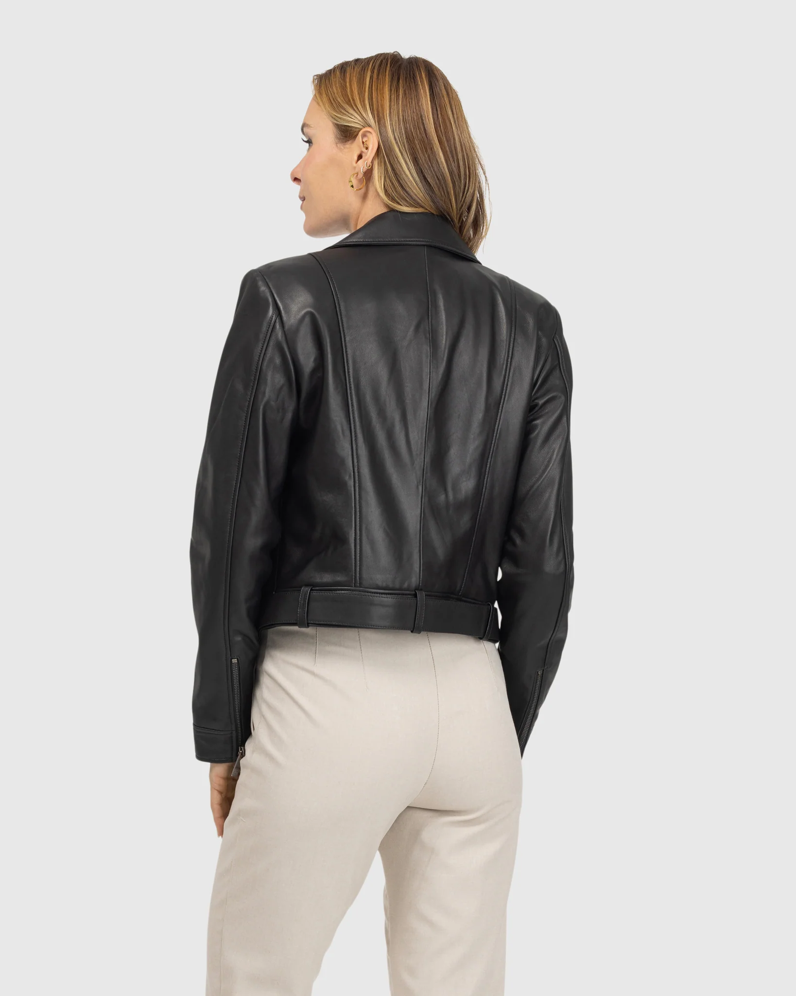 LEATHER MOTO ZIP JACKET - Image 4