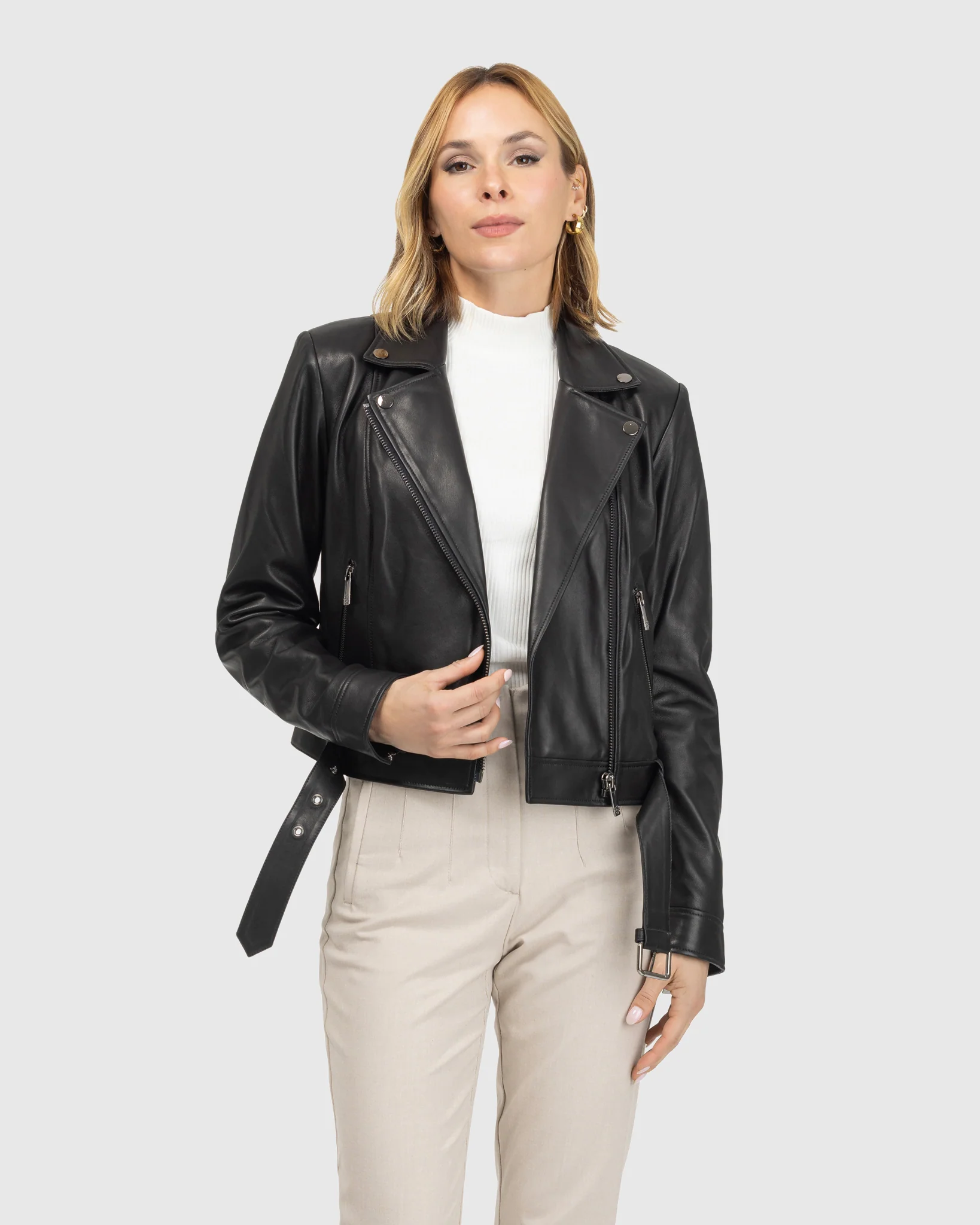 LEATHER MOTO ZIP JACKET - Image 7