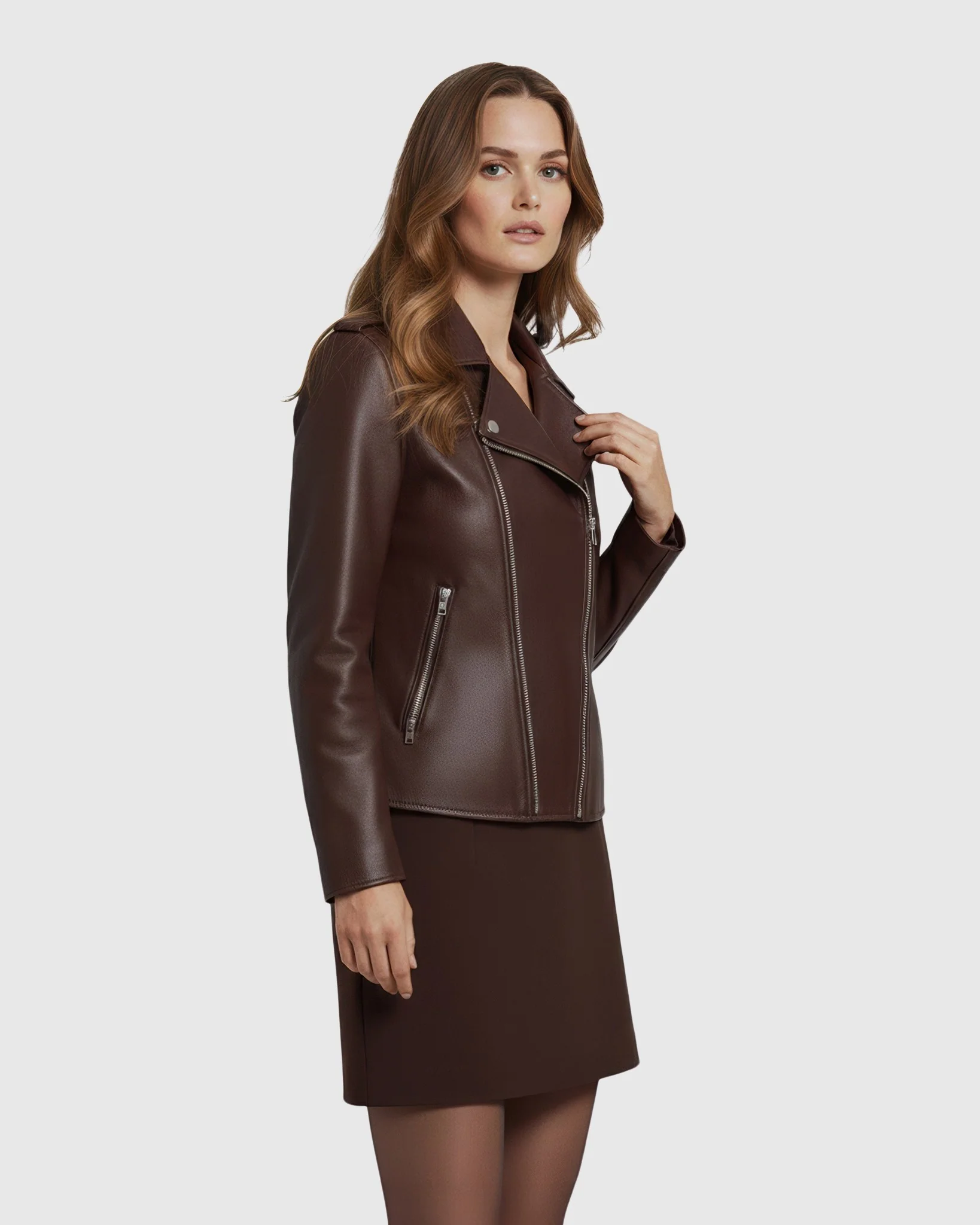 LEATHER MOTO ZIP JACKET - Image 4