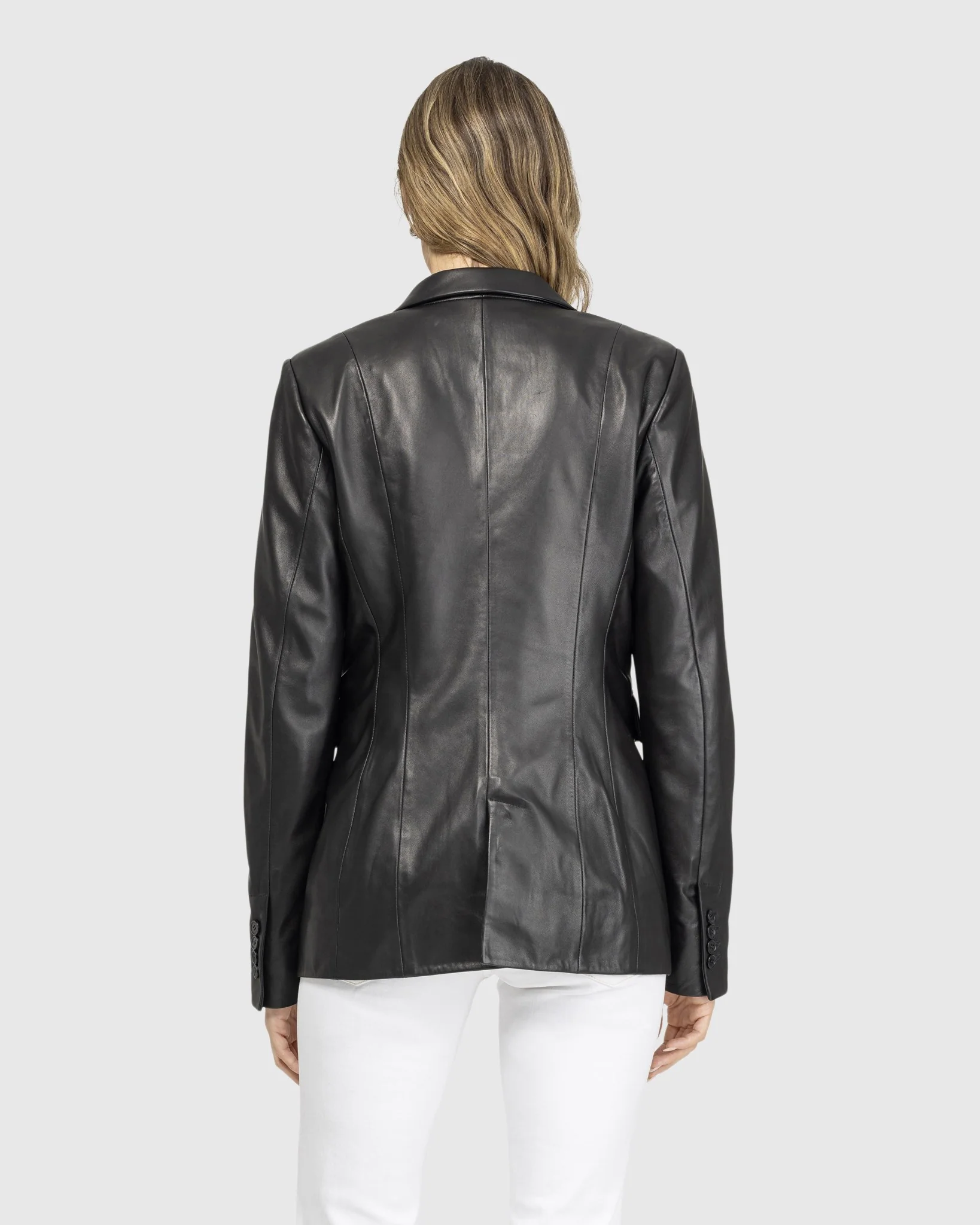 Leather Single Breasted Blazer - Image 5