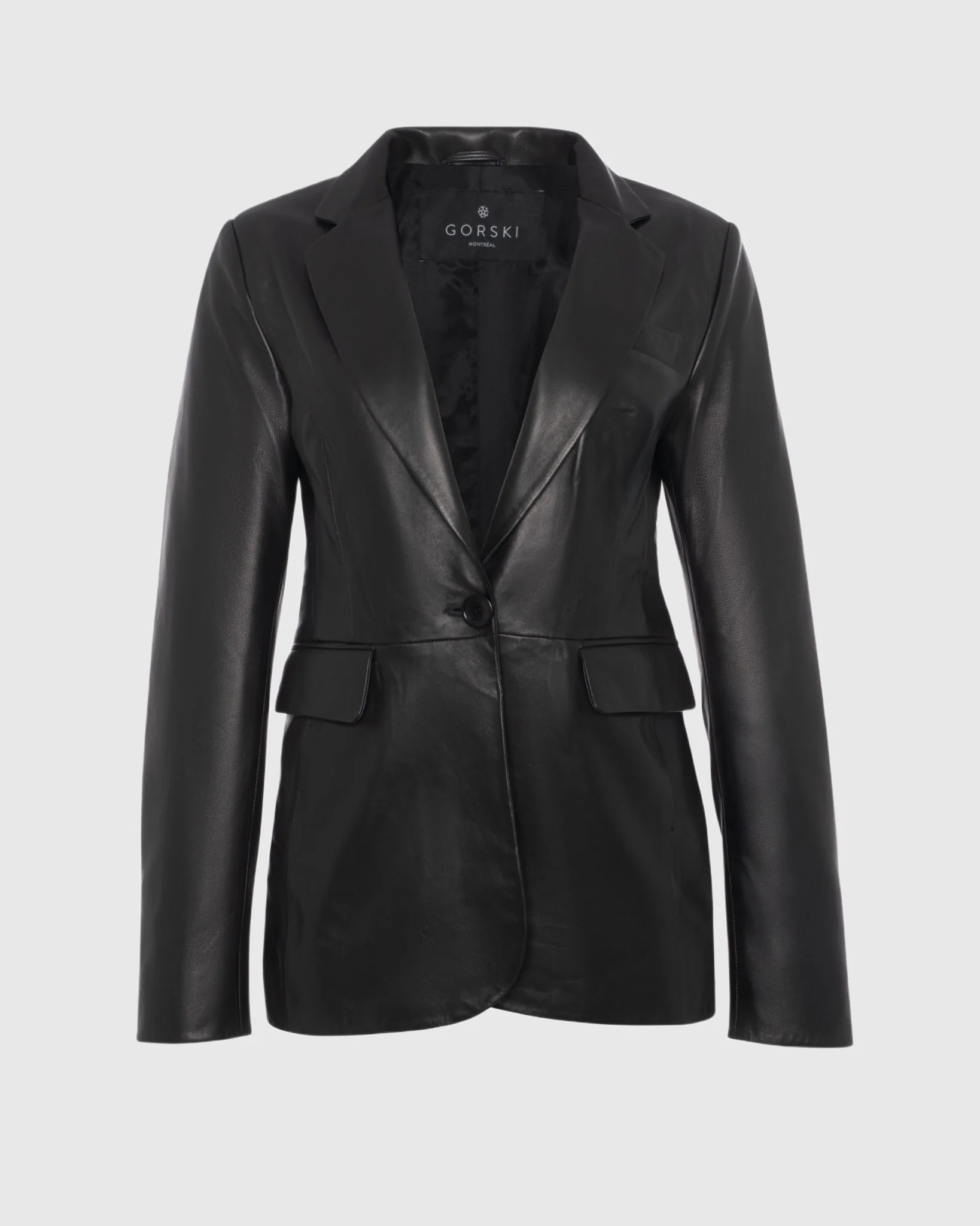 Leather Single Breasted Blazer - Image 6