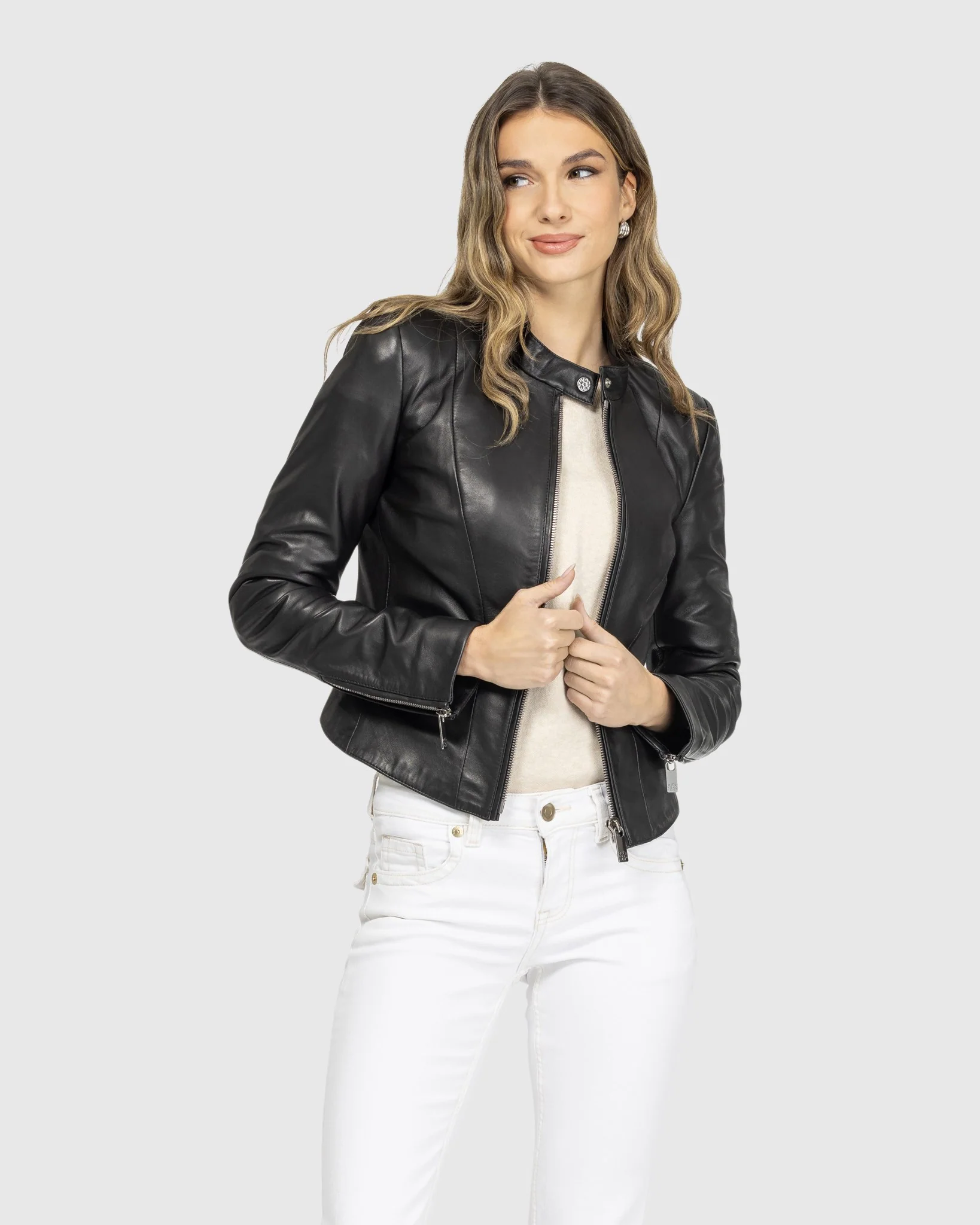 Leather Zip Jacket - Image 7
