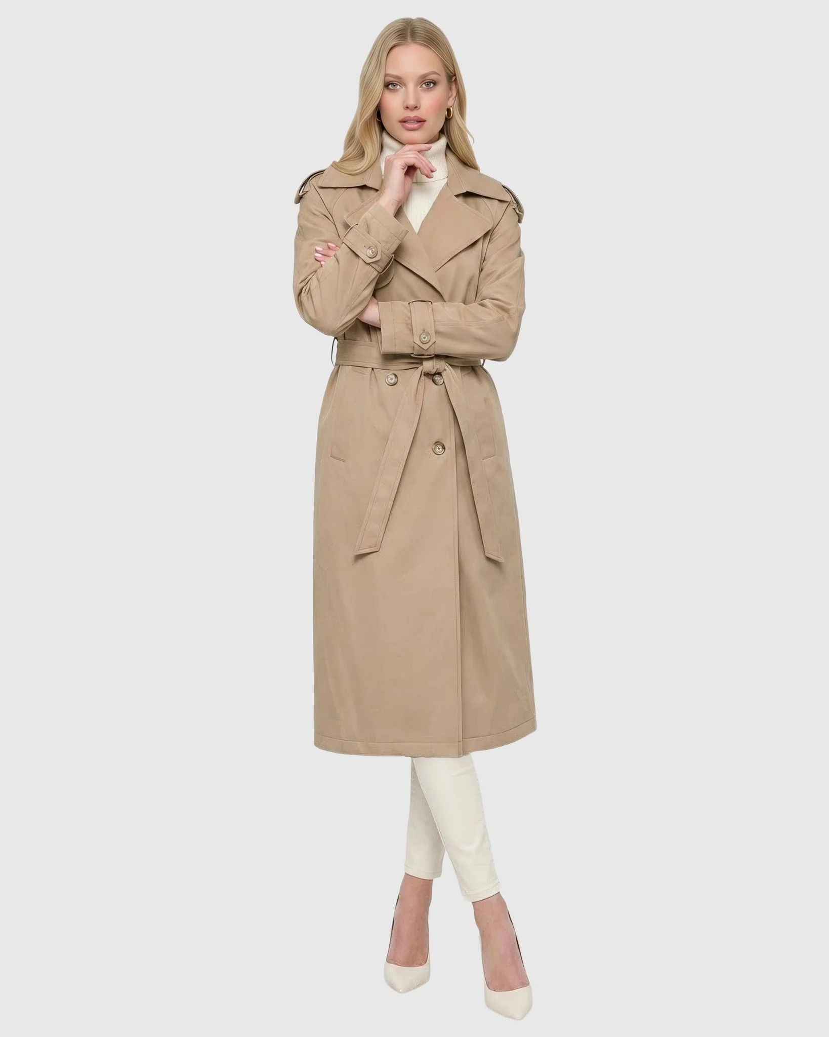 LIGHTWEIGHT BELTED TRENCH COAT - Image 6