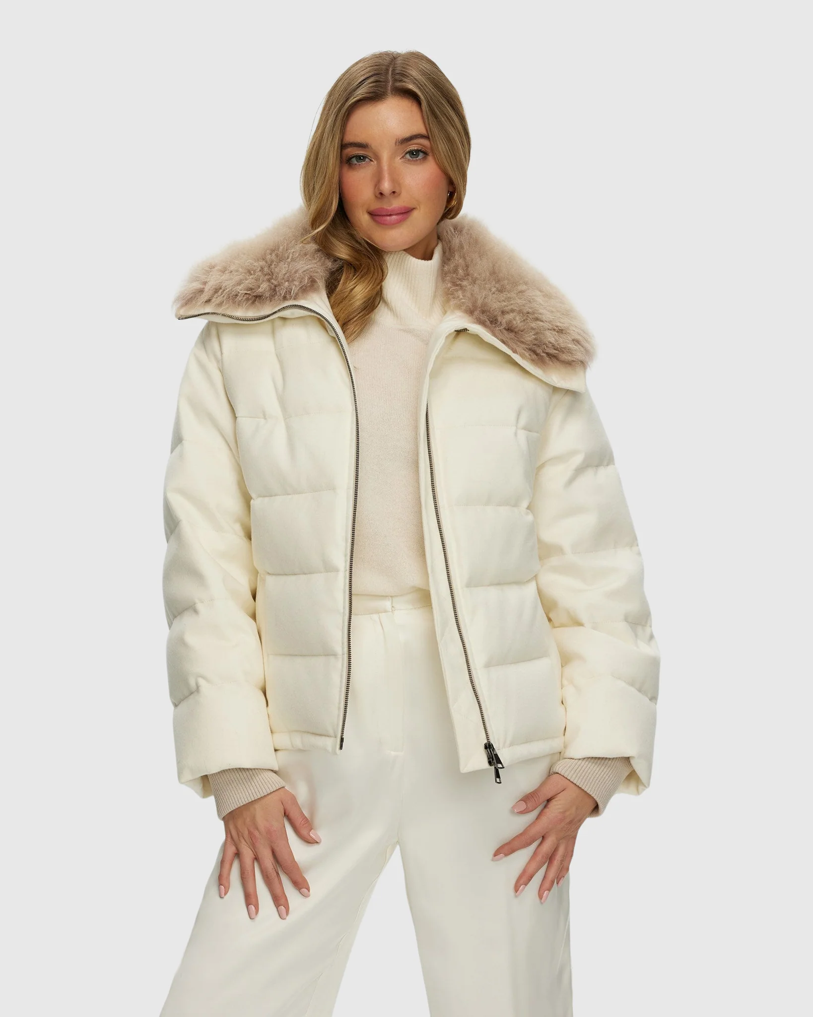 LORO PIANA CASHMERE DOWN JACKET WITH SELECT CASHMERE GOAT COLLAR - Image 10