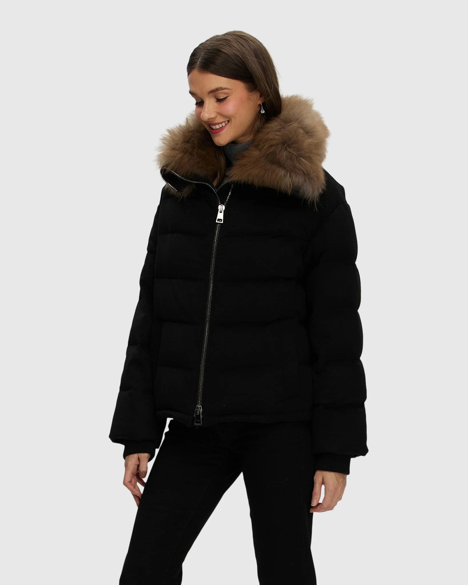 LORO PIANA CASHMERE DOWN JACKET WITH SELECT CASHMERE GOAT COLLAR - Image 12