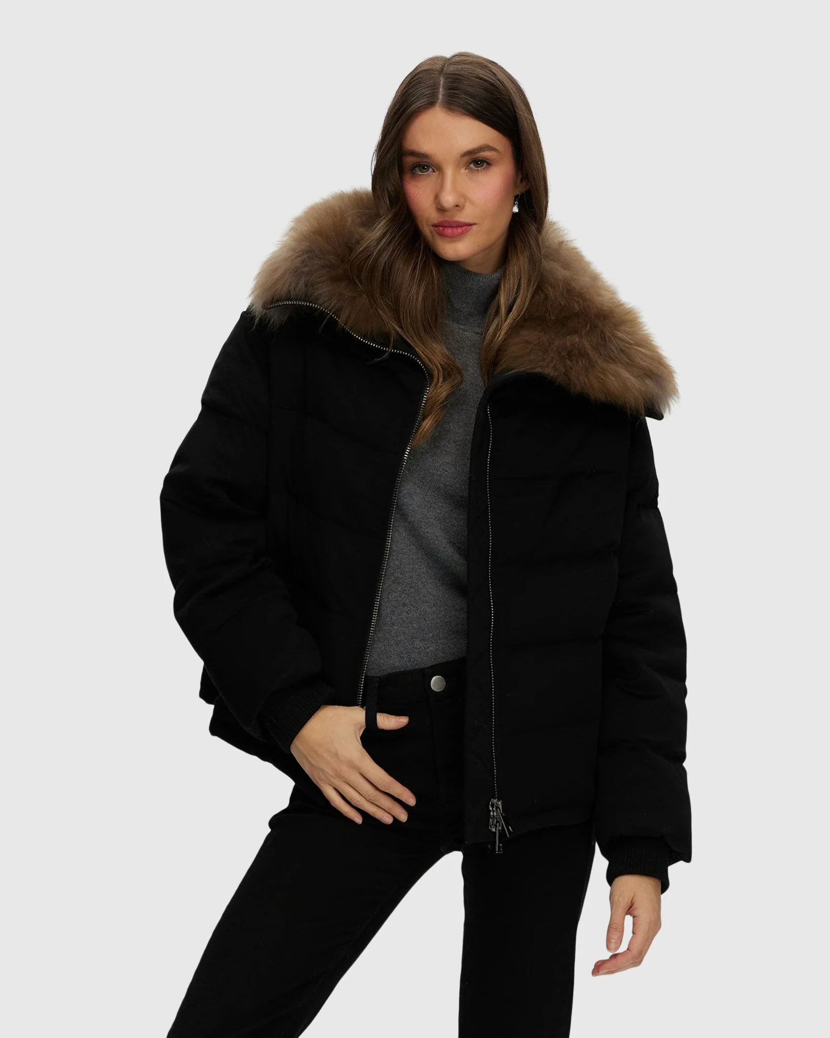 LORO PIANA CASHMERE DOWN JACKET WITH SELECT CASHMERE GOAT COLLAR - Image 16