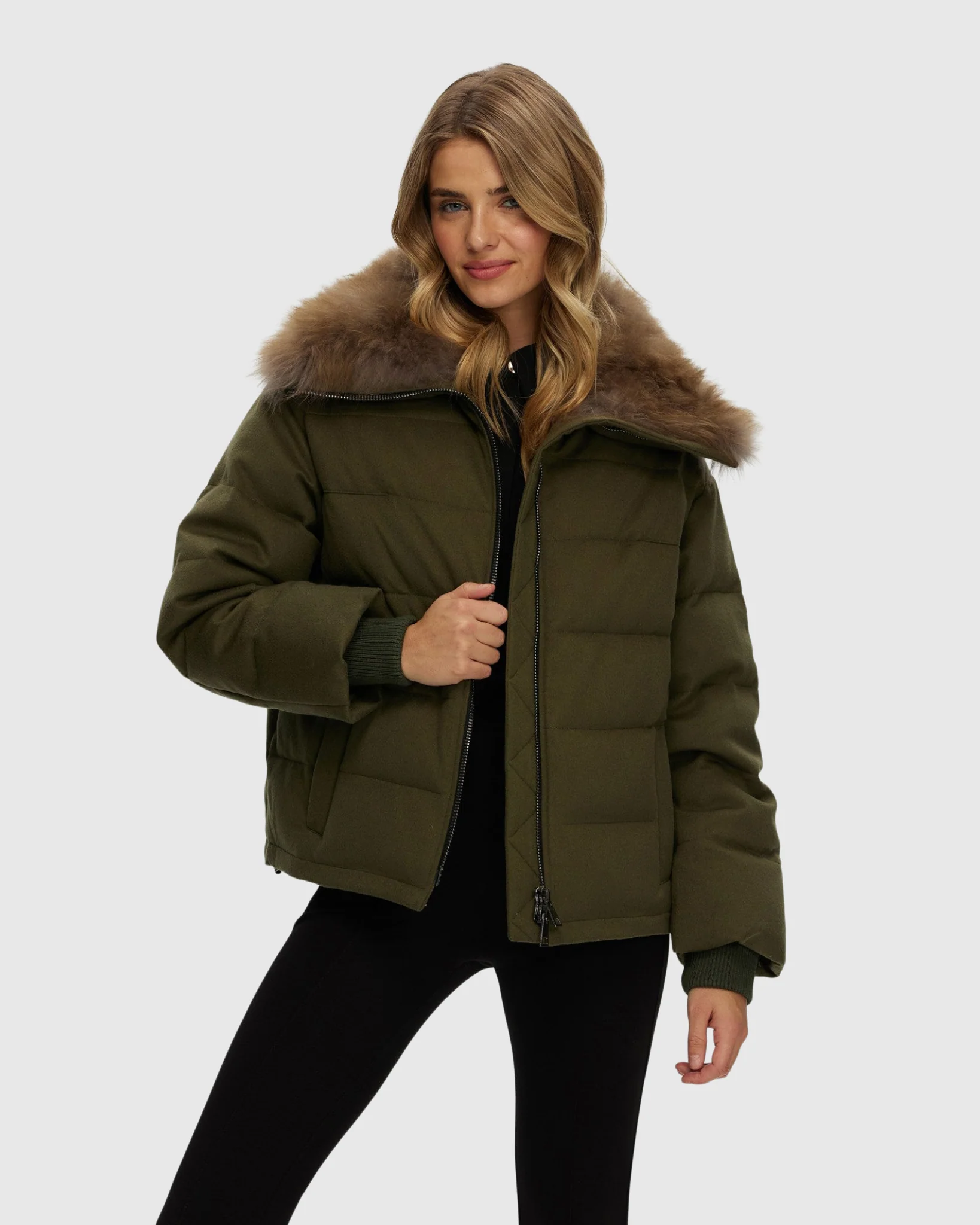 LORO PIANA CASHMERE DOWN JACKET WITH SELECT CASHMERE GOAT COLLAR - Image 21