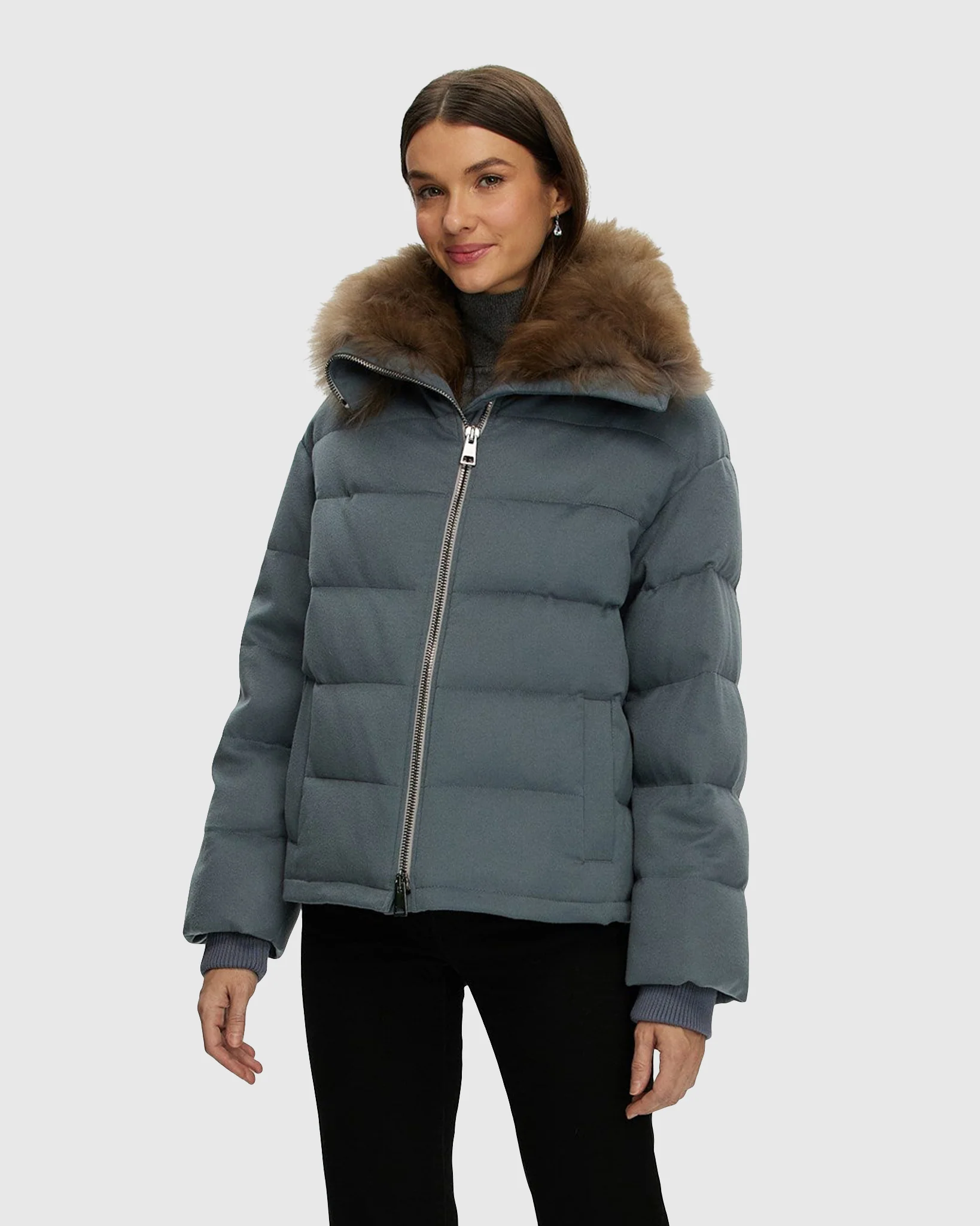LORO PIANA CASHMERE DOWN JACKET WITH SELECT CASHMERE GOAT COLLAR - Image 3