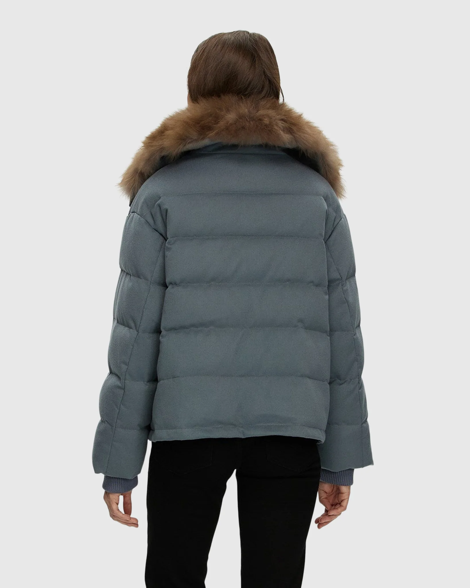 LORO PIANA CASHMERE DOWN JACKET WITH SELECT CASHMERE GOAT COLLAR - Image 5