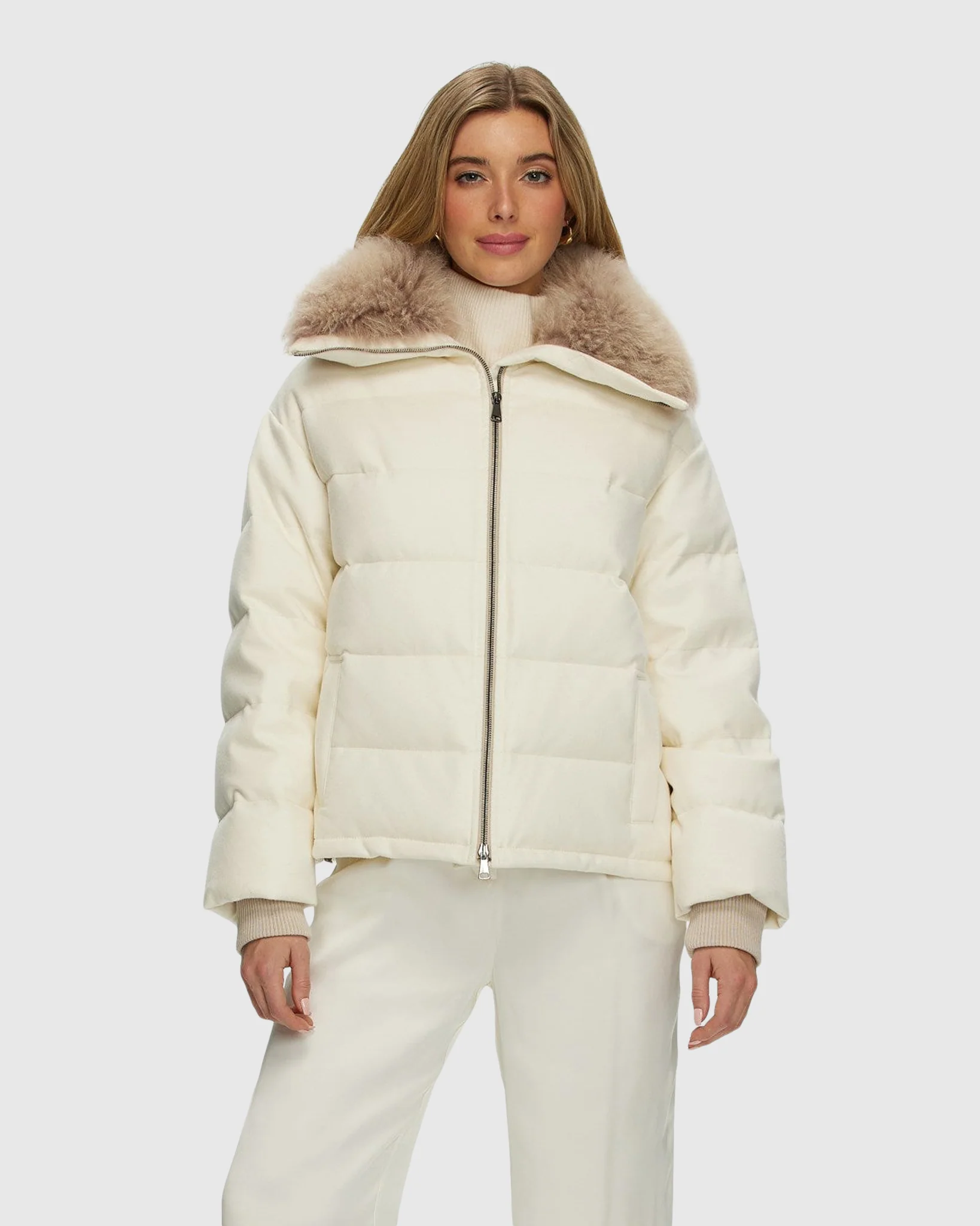 LORO PIANA CASHMERE DOWN JACKET WITH SELECT CASHMERE GOAT COLLAR - Image 6