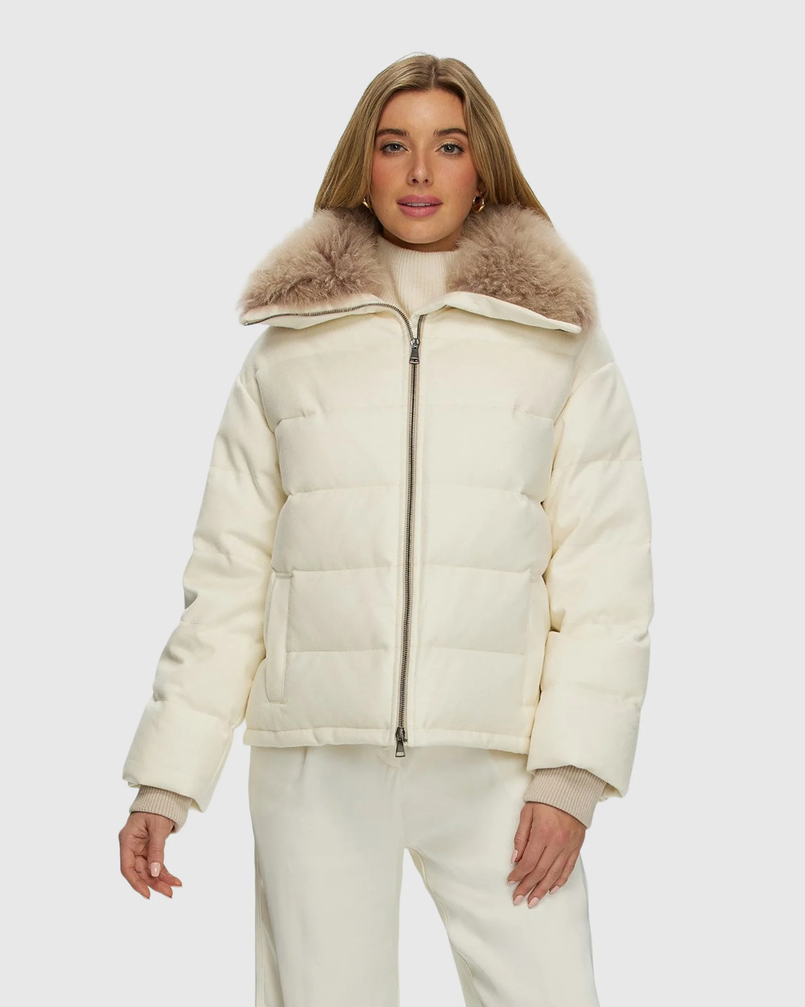 LORO PIANA CASHMERE DOWN JACKET WITH SELECT CASHMERE GOAT COLLAR - Image 7