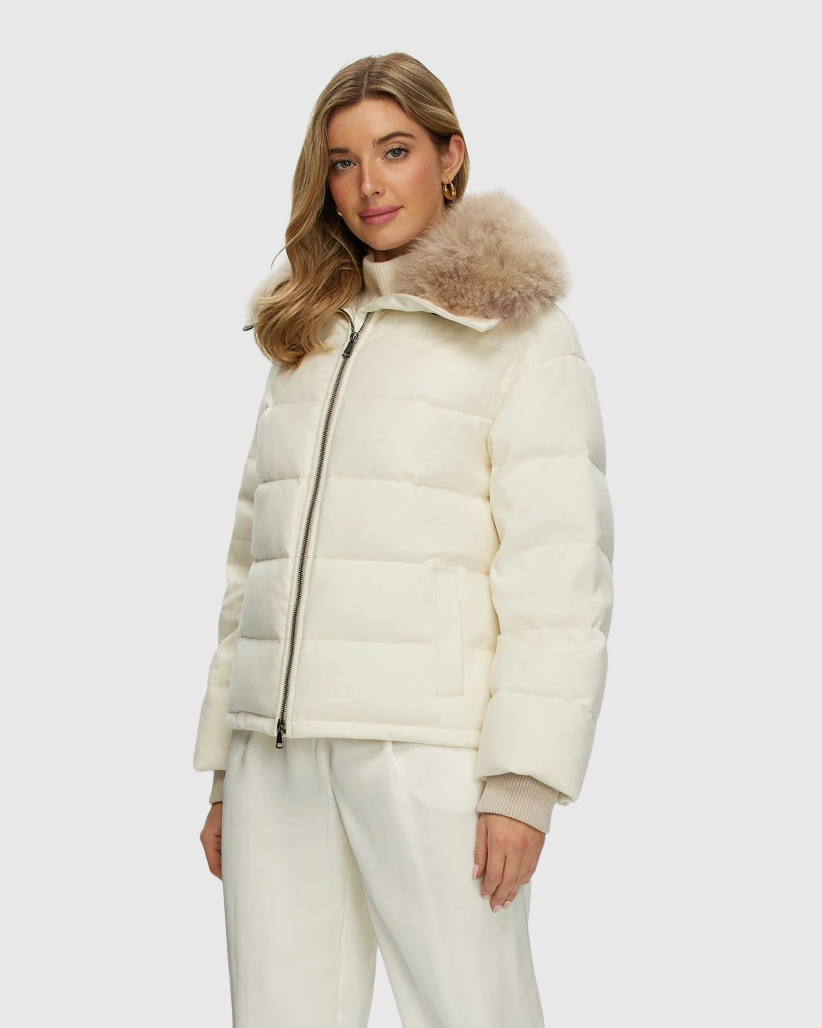LORO PIANA CASHMERE DOWN JACKET WITH SELECT CASHMERE GOAT COLLAR - Image 8