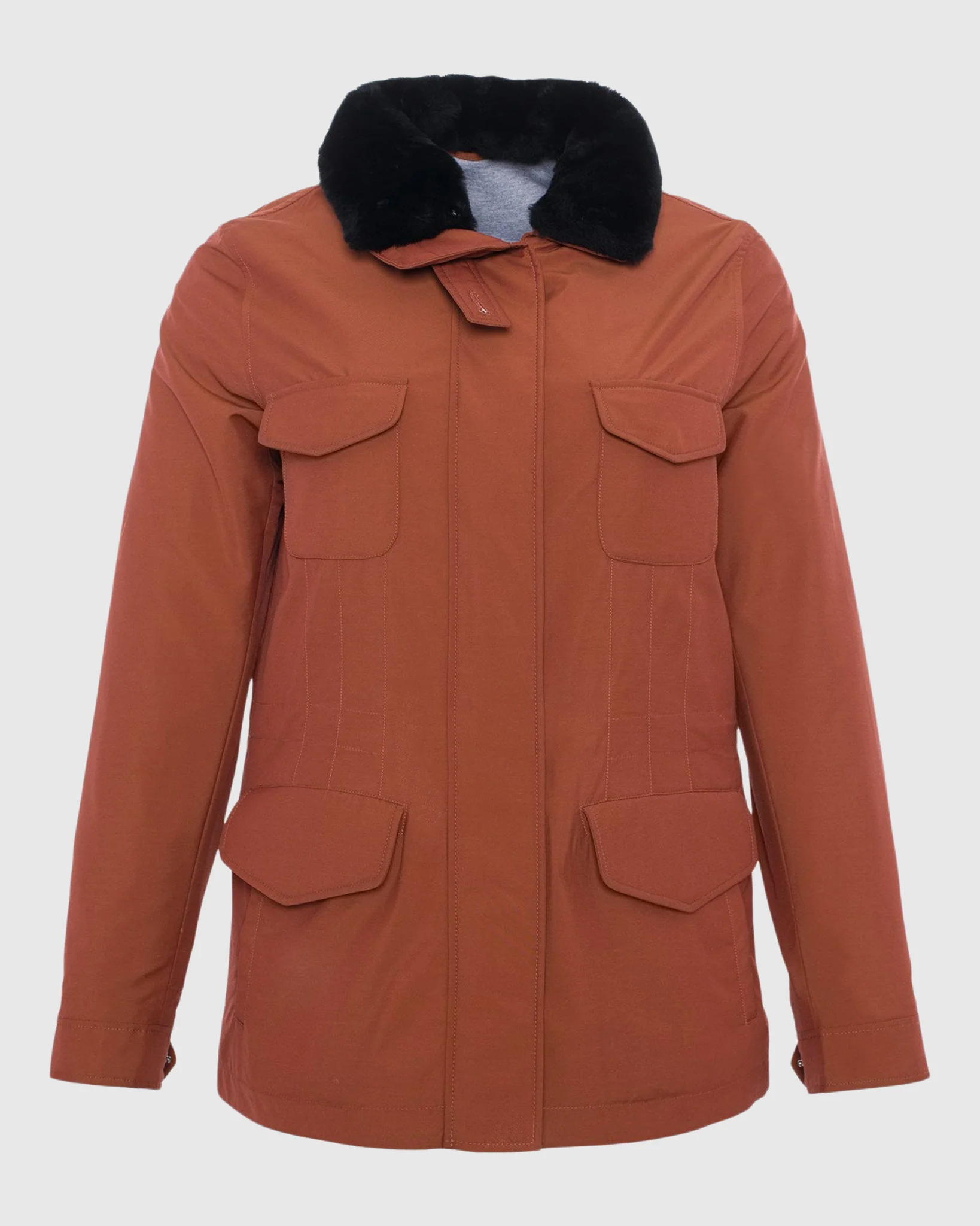 LORO PIANA STORM SYSTEM LINED JACKET WITH DETACHABLE SELECT SHEARLING LAMB COLLAR, CONCEALED HOOD - Image 12