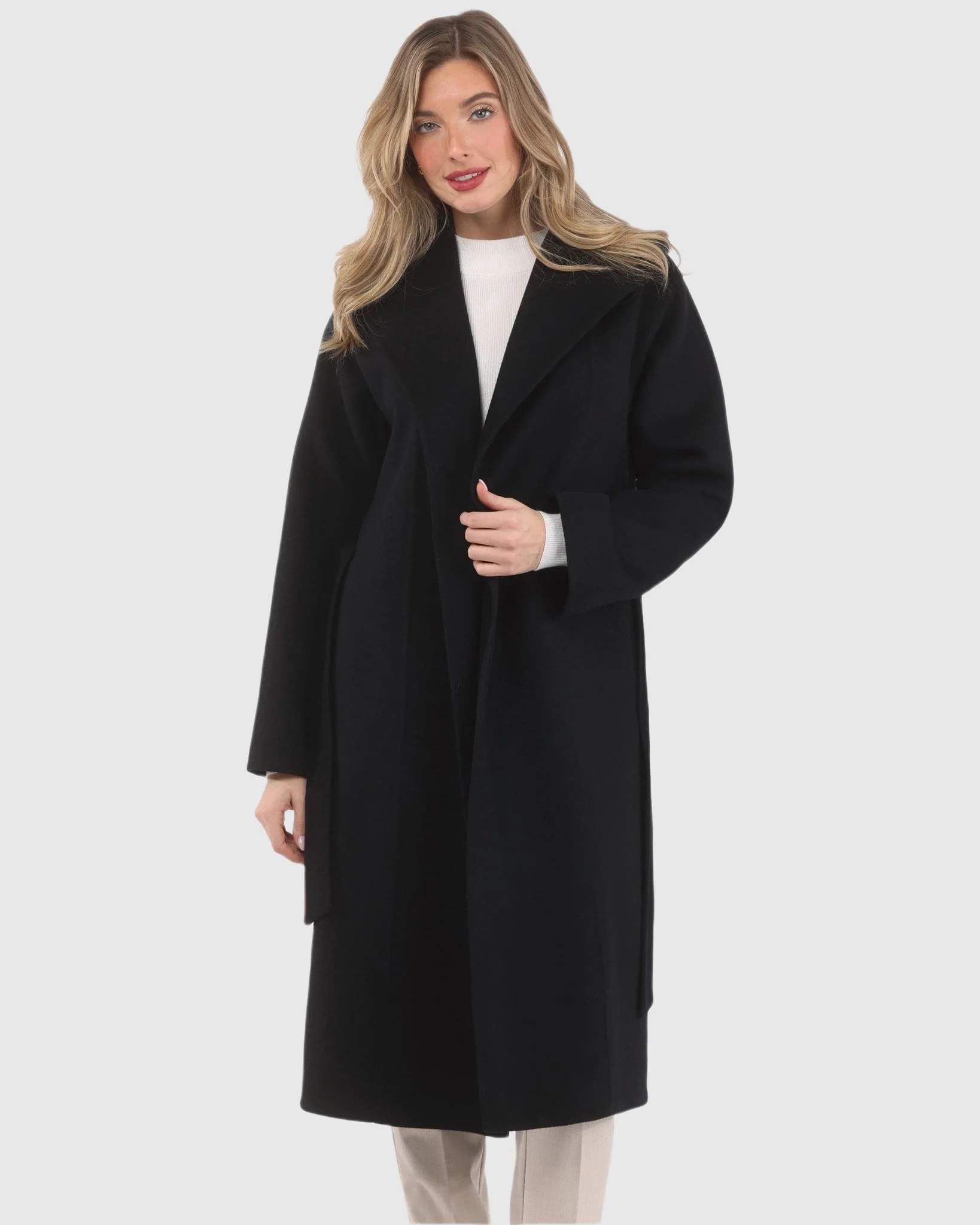 LORO PIANA WOOL BELTED SHORT COAT - Image 10