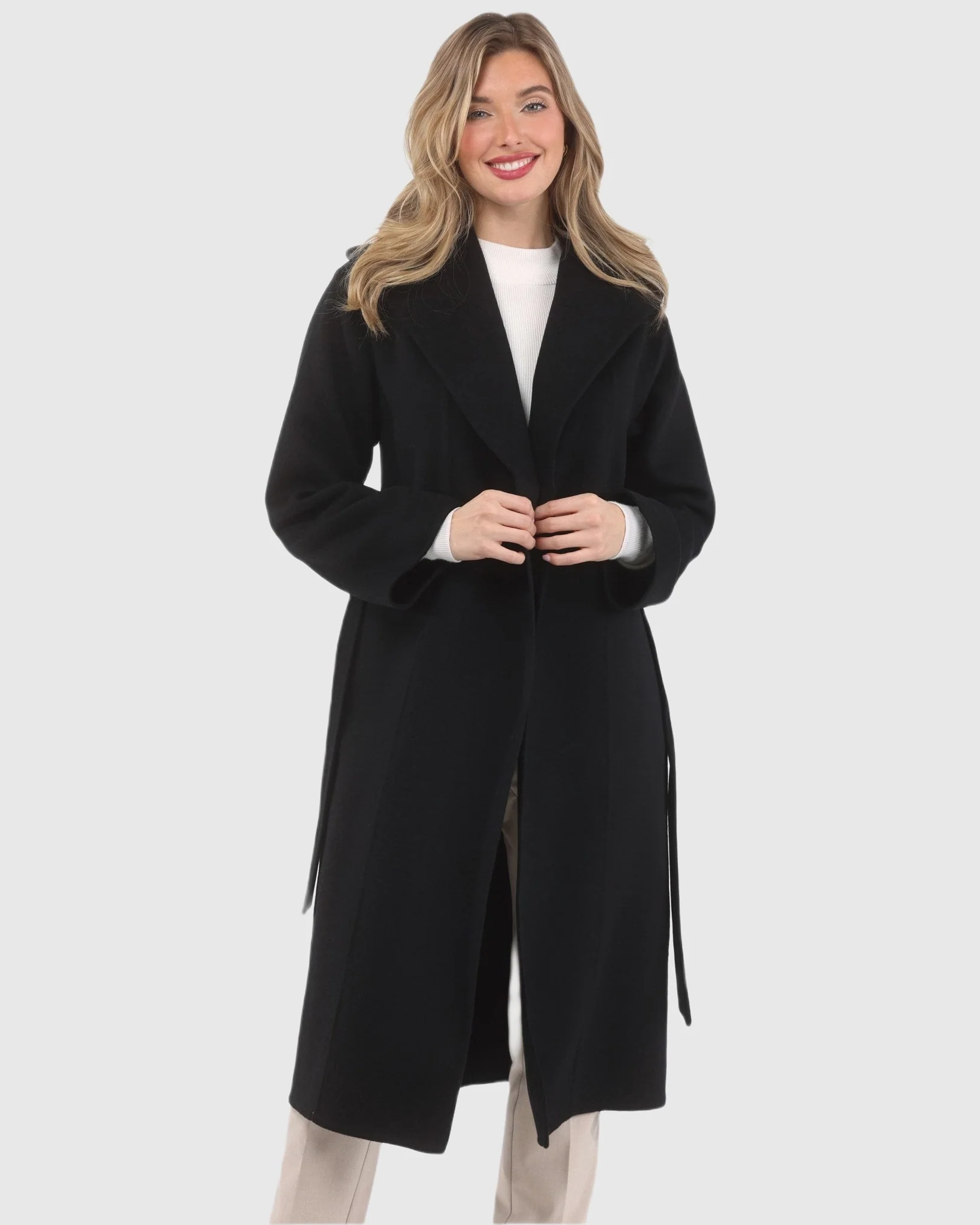 LORO PIANA WOOL BELTED SHORT COAT - Image 12