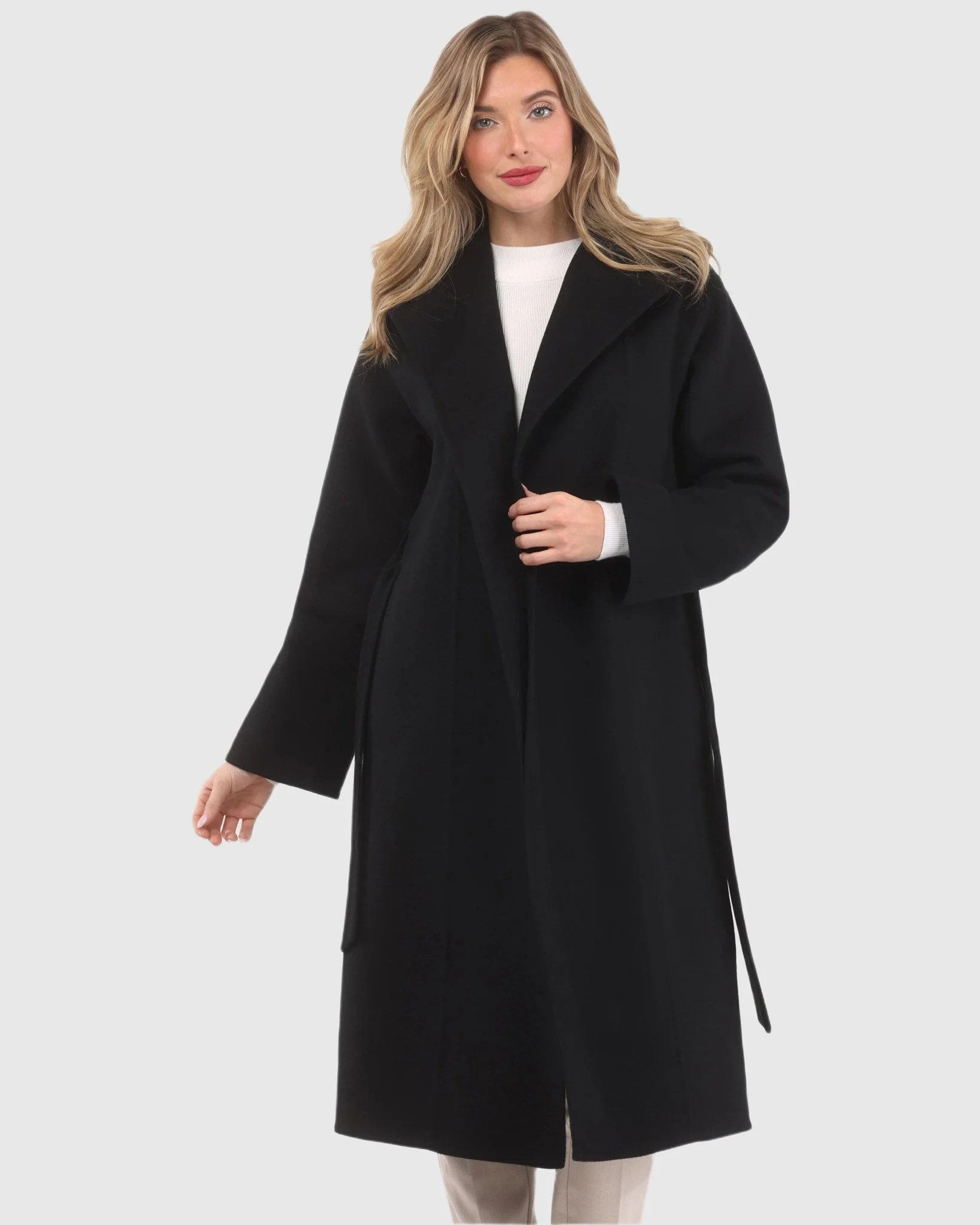 LORO PIANA WOOL BELTED SHORT COAT - Image 13