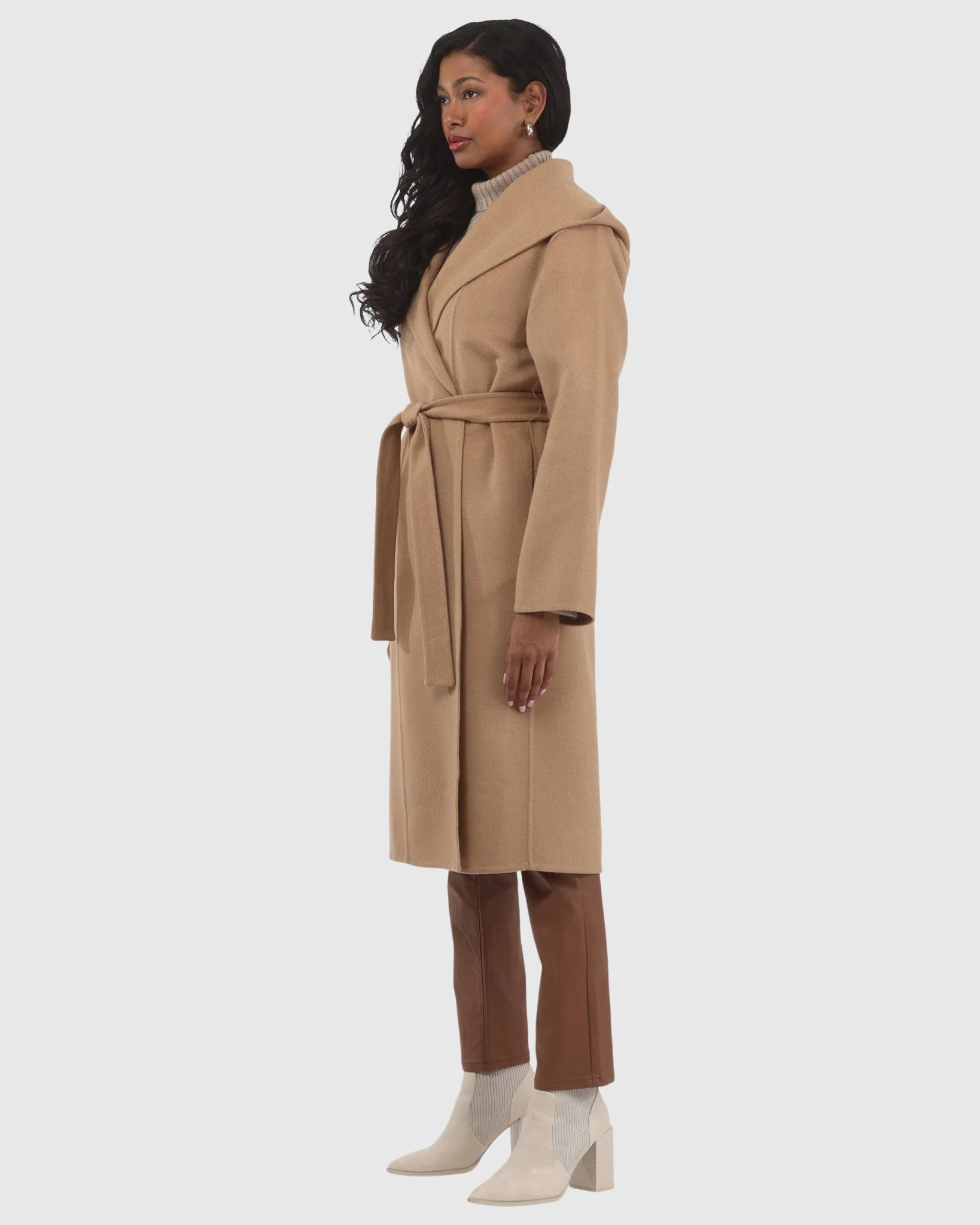 LORO PIANA WOOL BELTED SHORT COAT - Image 5