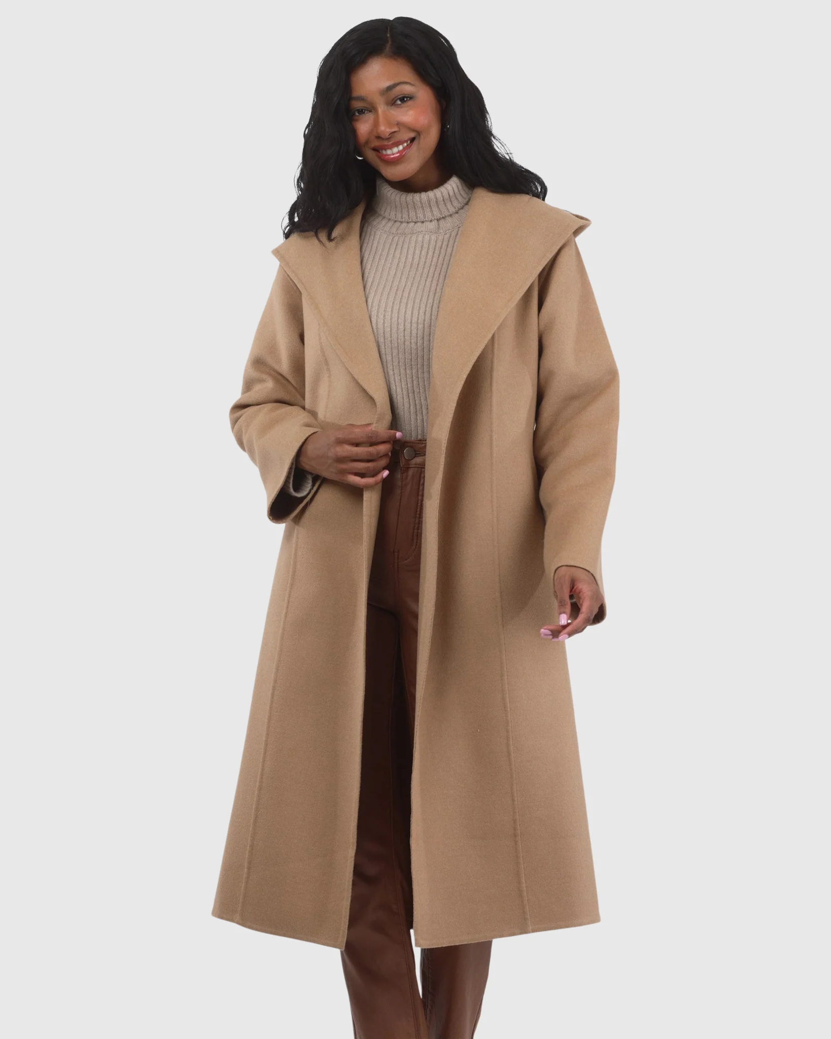 LORO PIANA WOOL BELTED SHORT COAT - Image 7