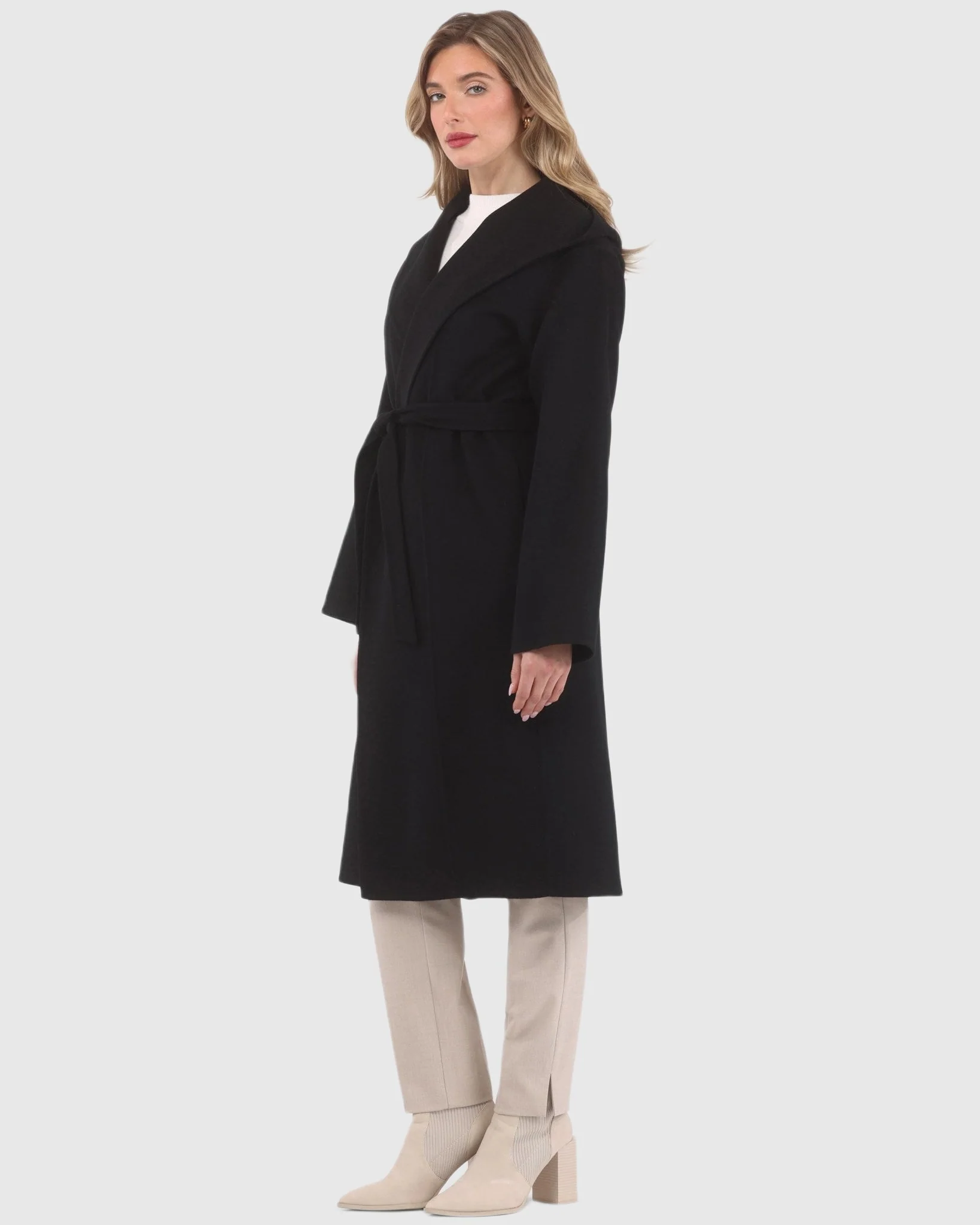 LORO PIANA WOOL BELTED SHORT COAT - Image 9