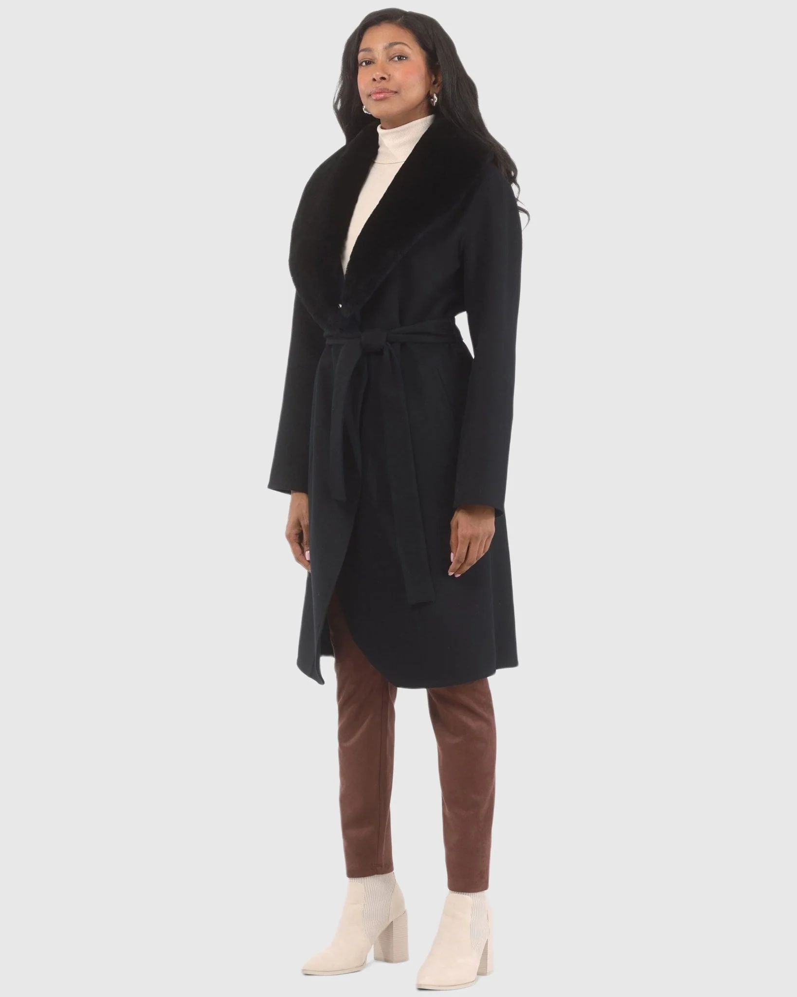 LORO PIANA WOOL STROLLER WITH DETACHABLE SELECT SHEARLING LAMB COLLAR - Image 10
