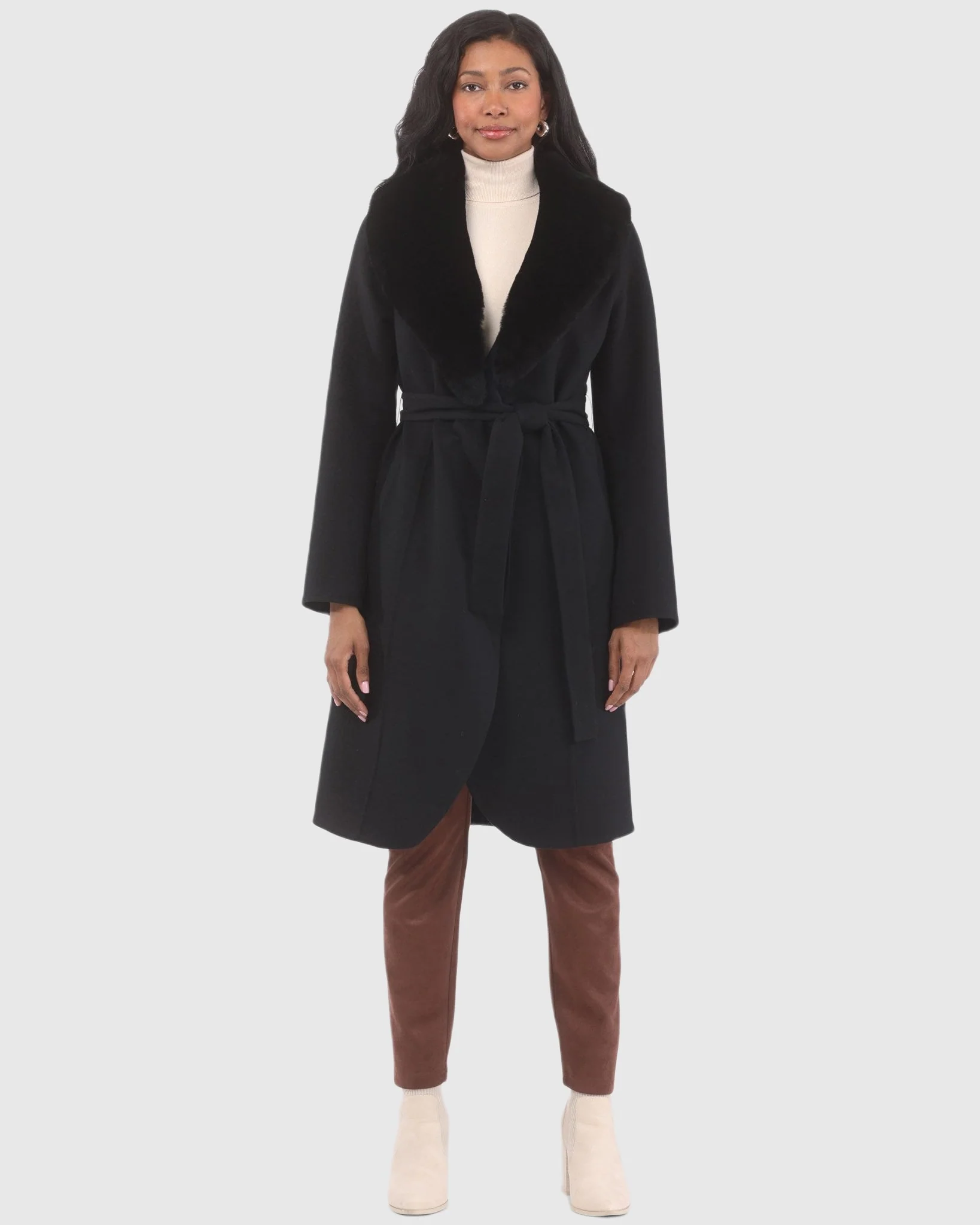 LORO PIANA WOOL STROLLER WITH DETACHABLE SELECT SHEARLING LAMB COLLAR - Image 12