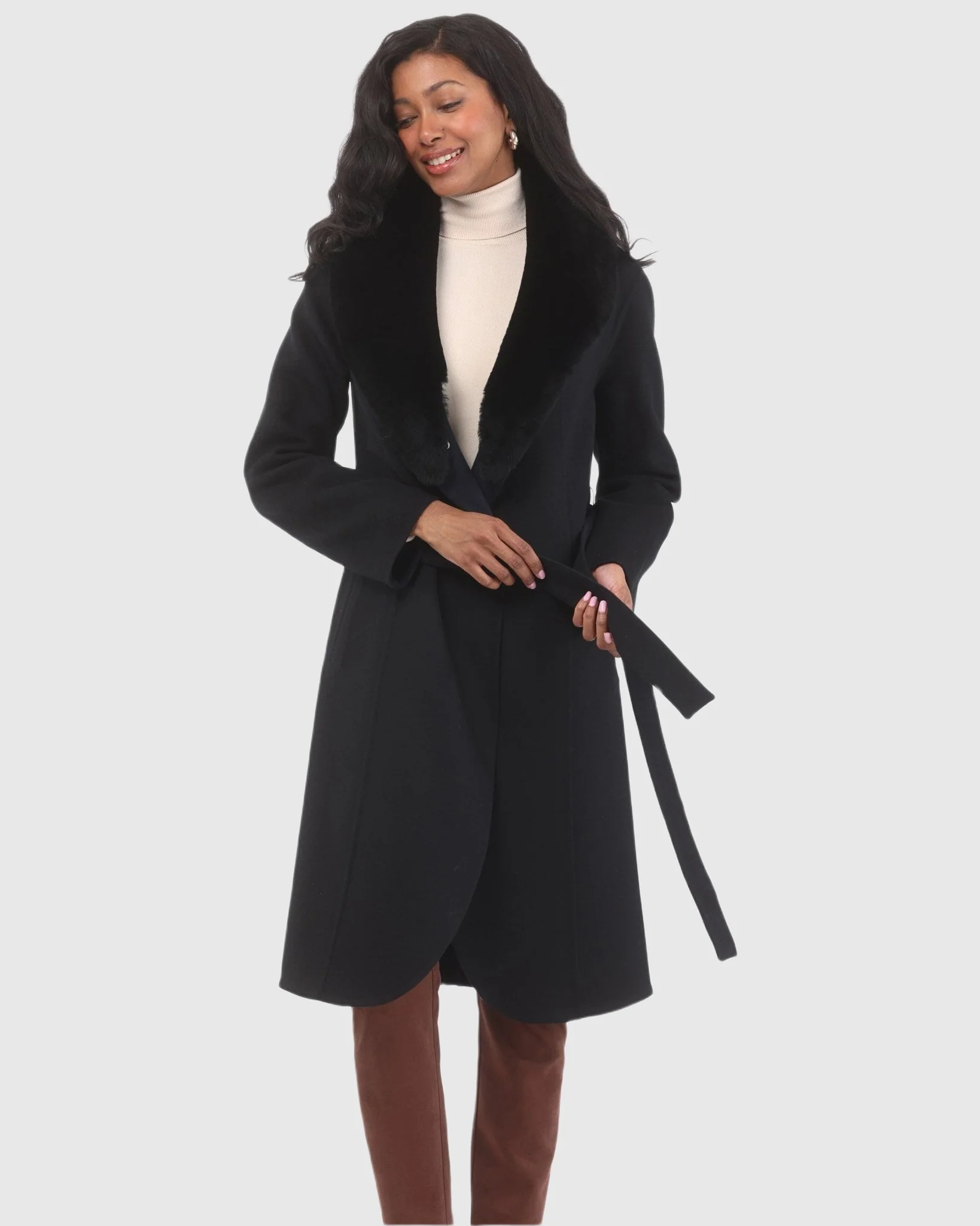 LORO PIANA WOOL STROLLER WITH DETACHABLE SELECT SHEARLING LAMB COLLAR - Image 13
