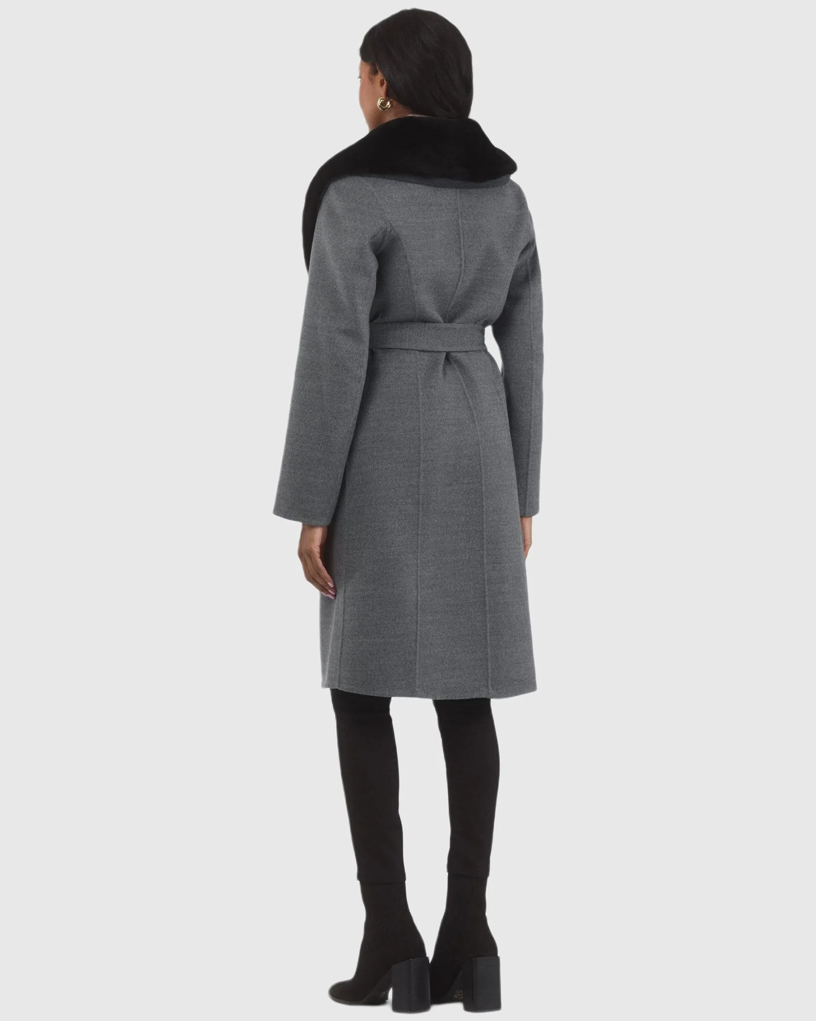 LORO PIANA WOOL STROLLER WITH DETACHABLE SELECT SHEARLING LAMB COLLAR - Image 4