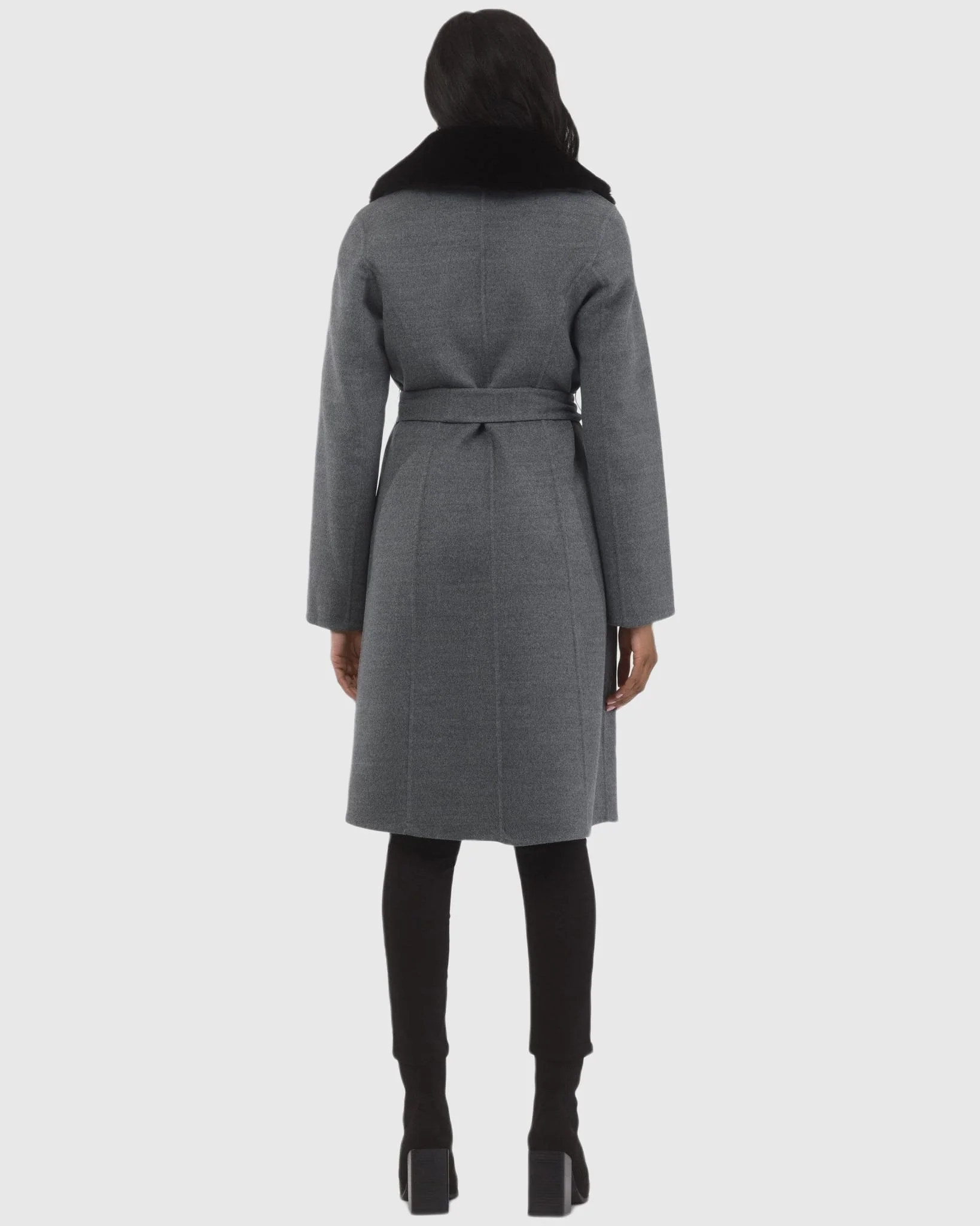 LORO PIANA WOOL STROLLER WITH DETACHABLE SELECT SHEARLING LAMB COLLAR - Image 5