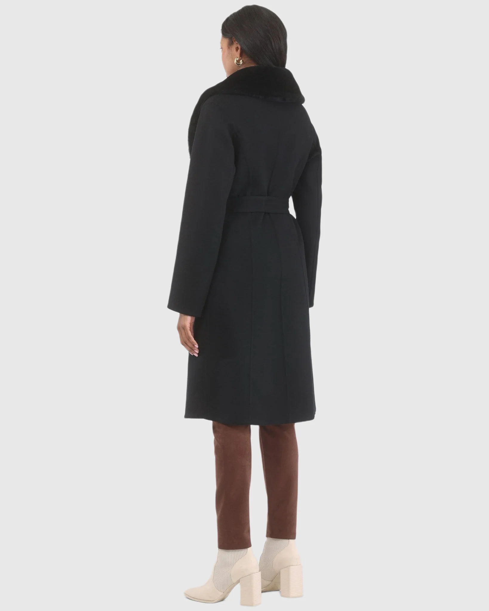 LORO PIANA WOOL STROLLER WITH DETACHABLE SELECT SHEARLING LAMB COLLAR - Image 9