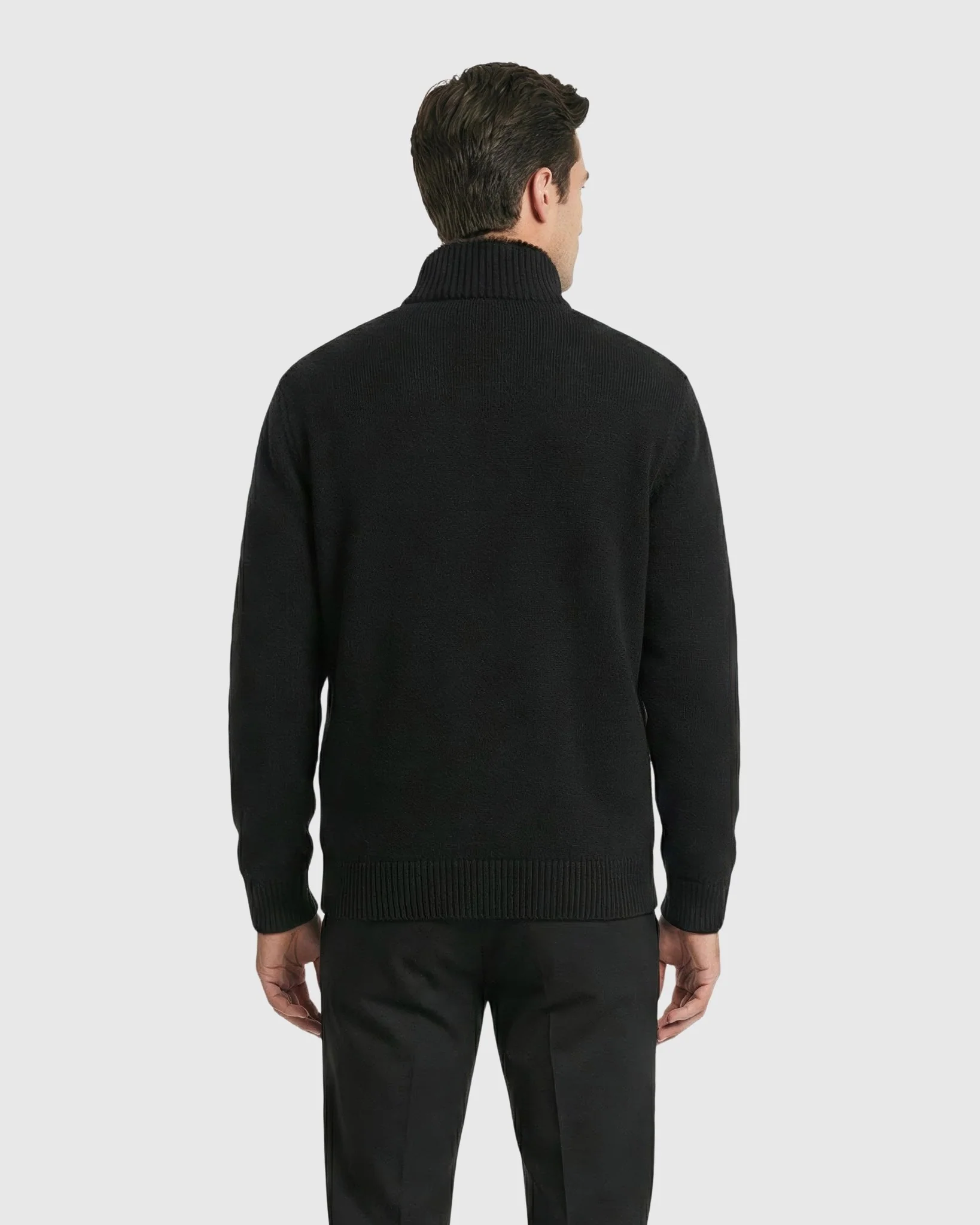 MEN`S KNIT JACKET, QUILTED DOWN-FILLED LINED, DETACHABLE SELECT SHEARLING LAMB COLLAR - Image 11
